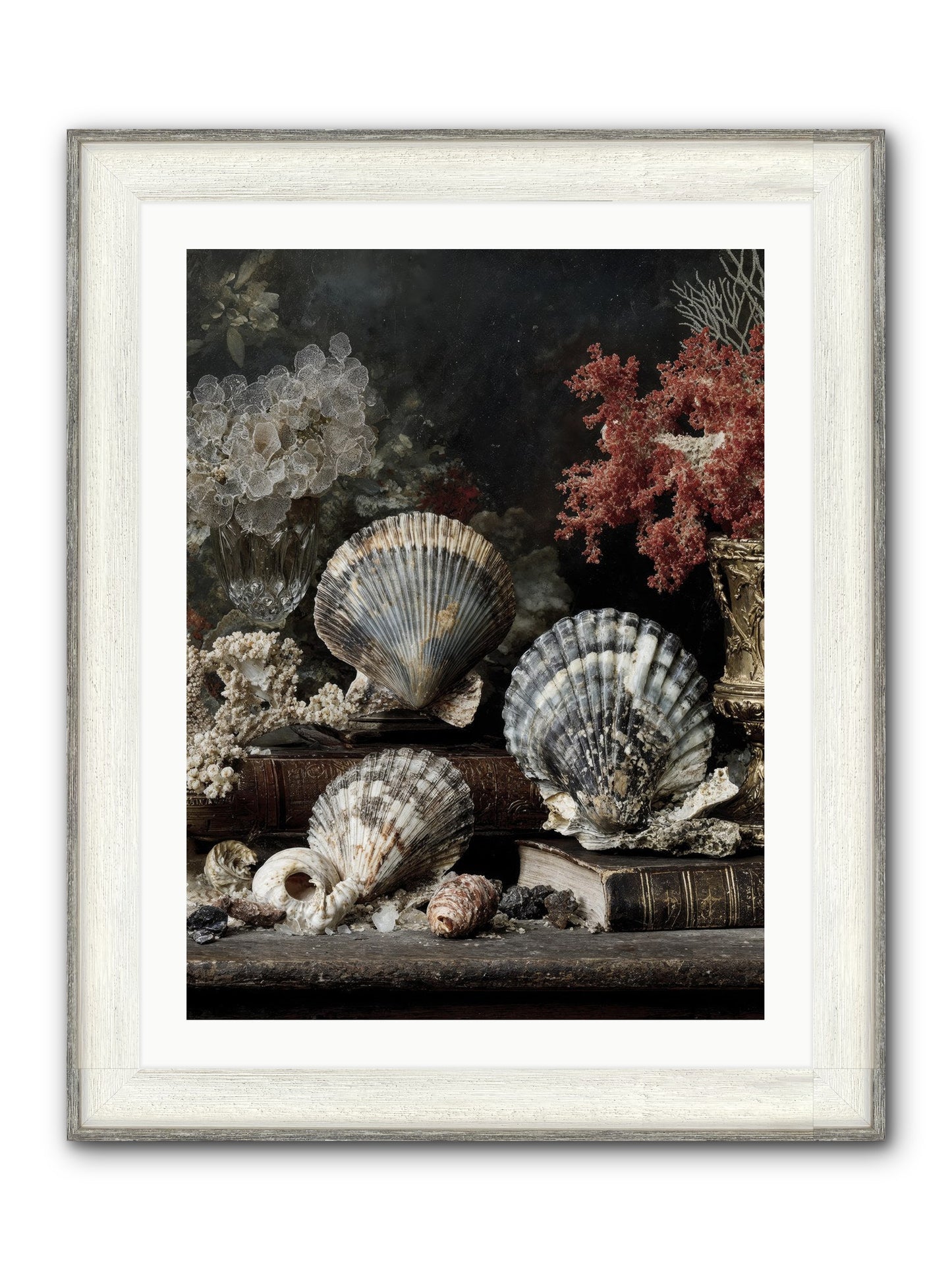 Reef's Royal Court Framed Print - Driftwood White 24x32