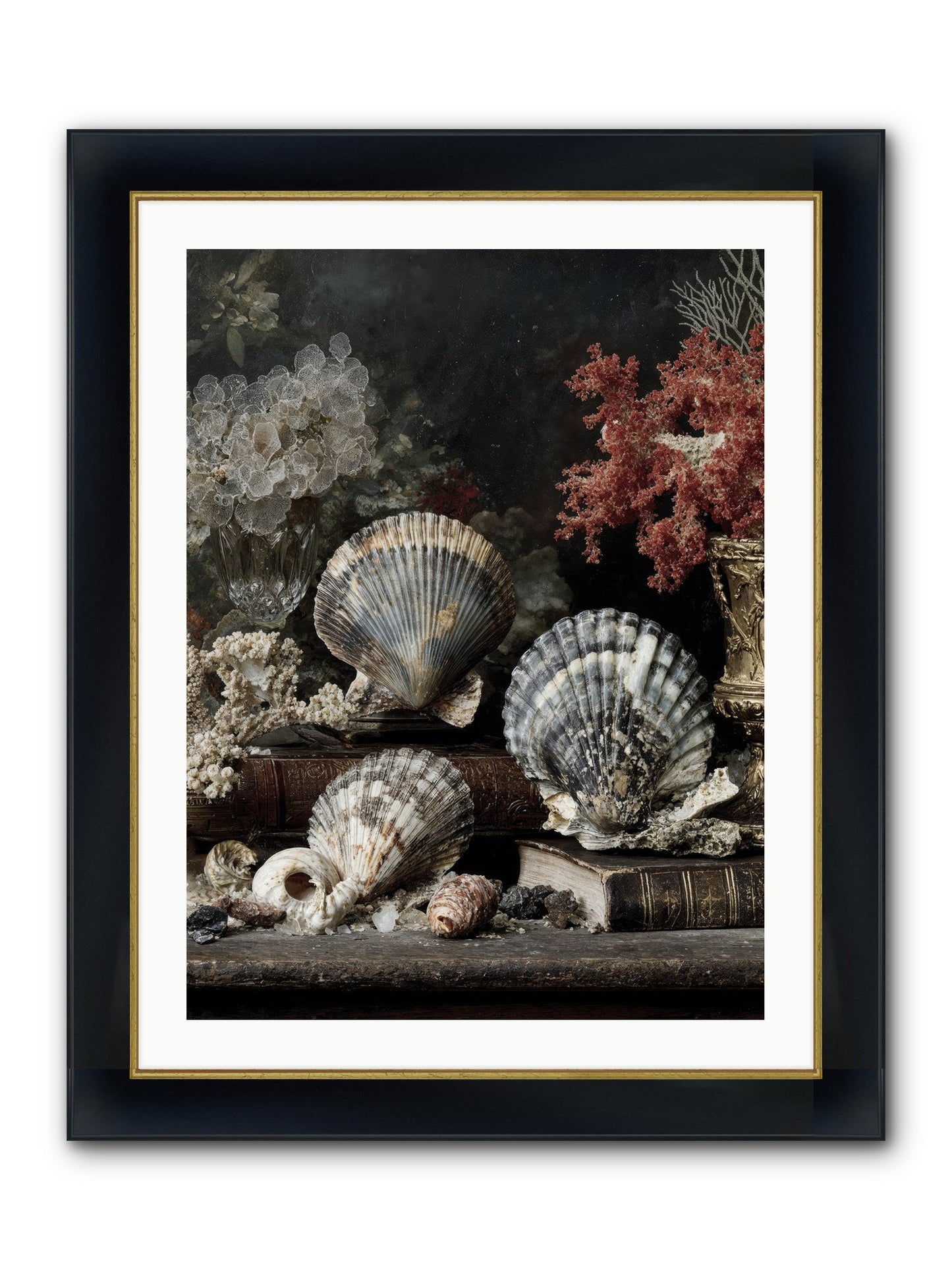 Reef's Royal Court Framed Print - Wide Black w/Gold 24x32
