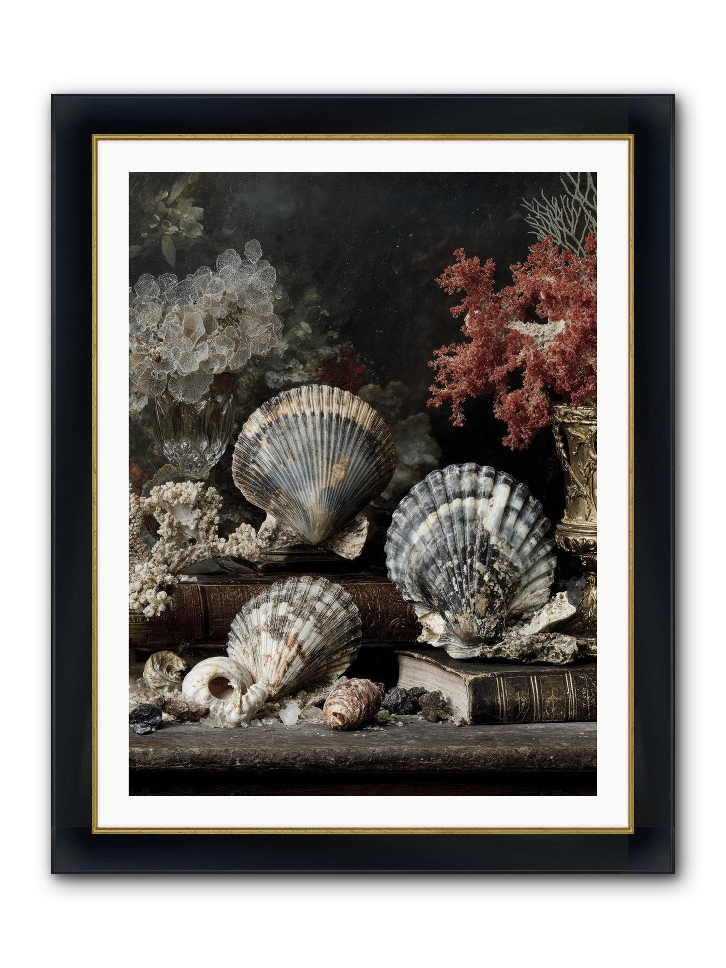 Reef's Royal Court Framed Print - Wide Black w/Gold 30x40