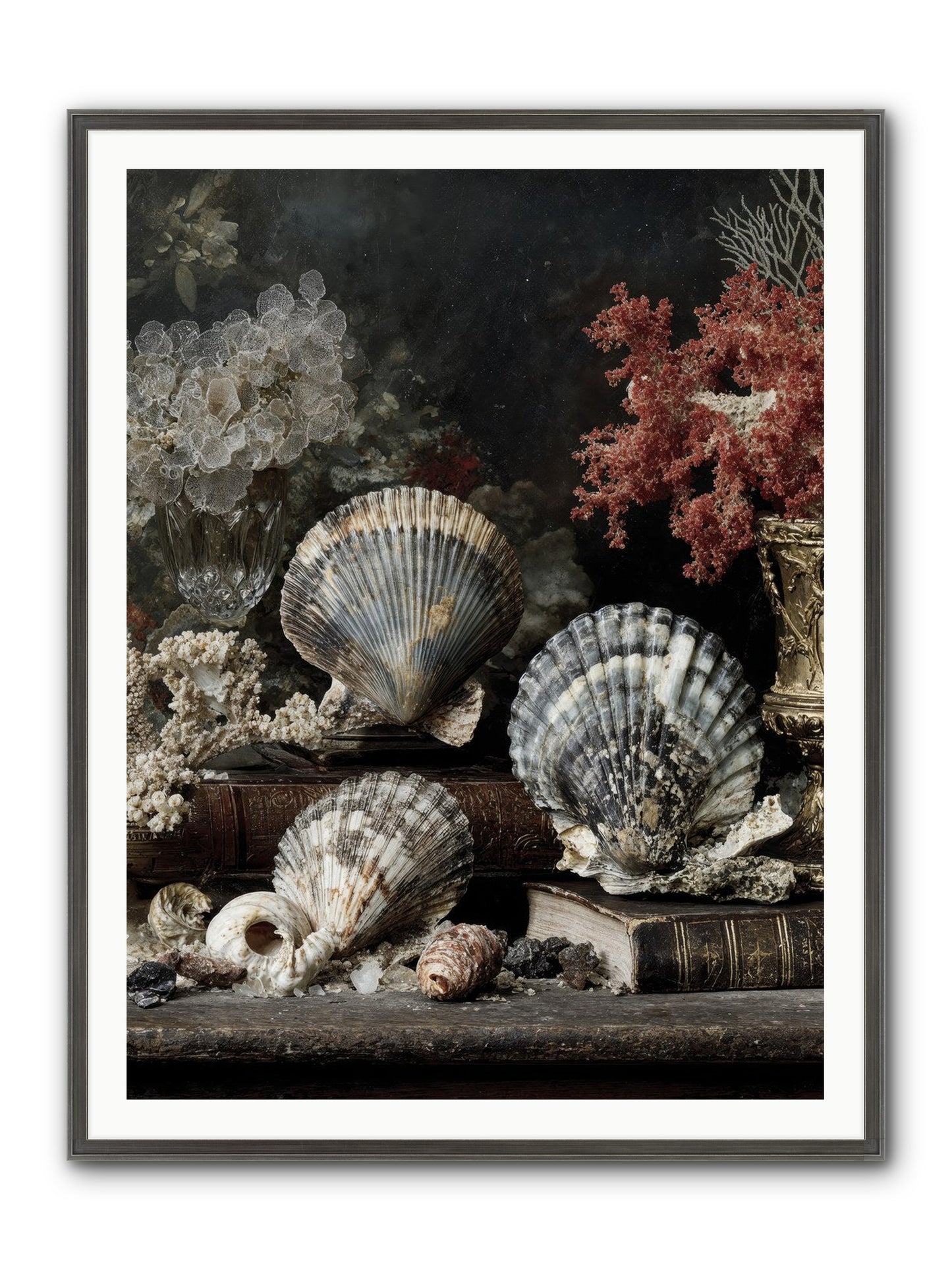 Reef's Royal Court Framed Print - Slimwoods Black/Silver 36x48