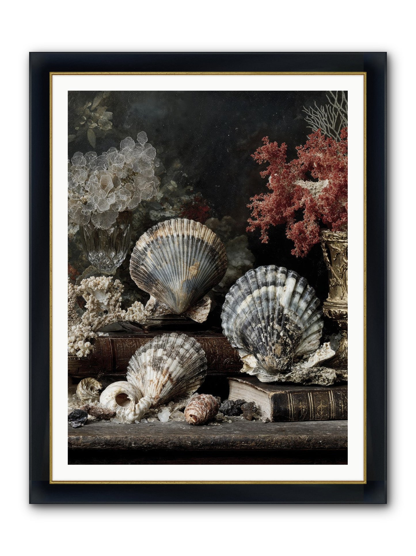 Reef's Royal Court Framed Print - Wide Black w/Gold 36x48