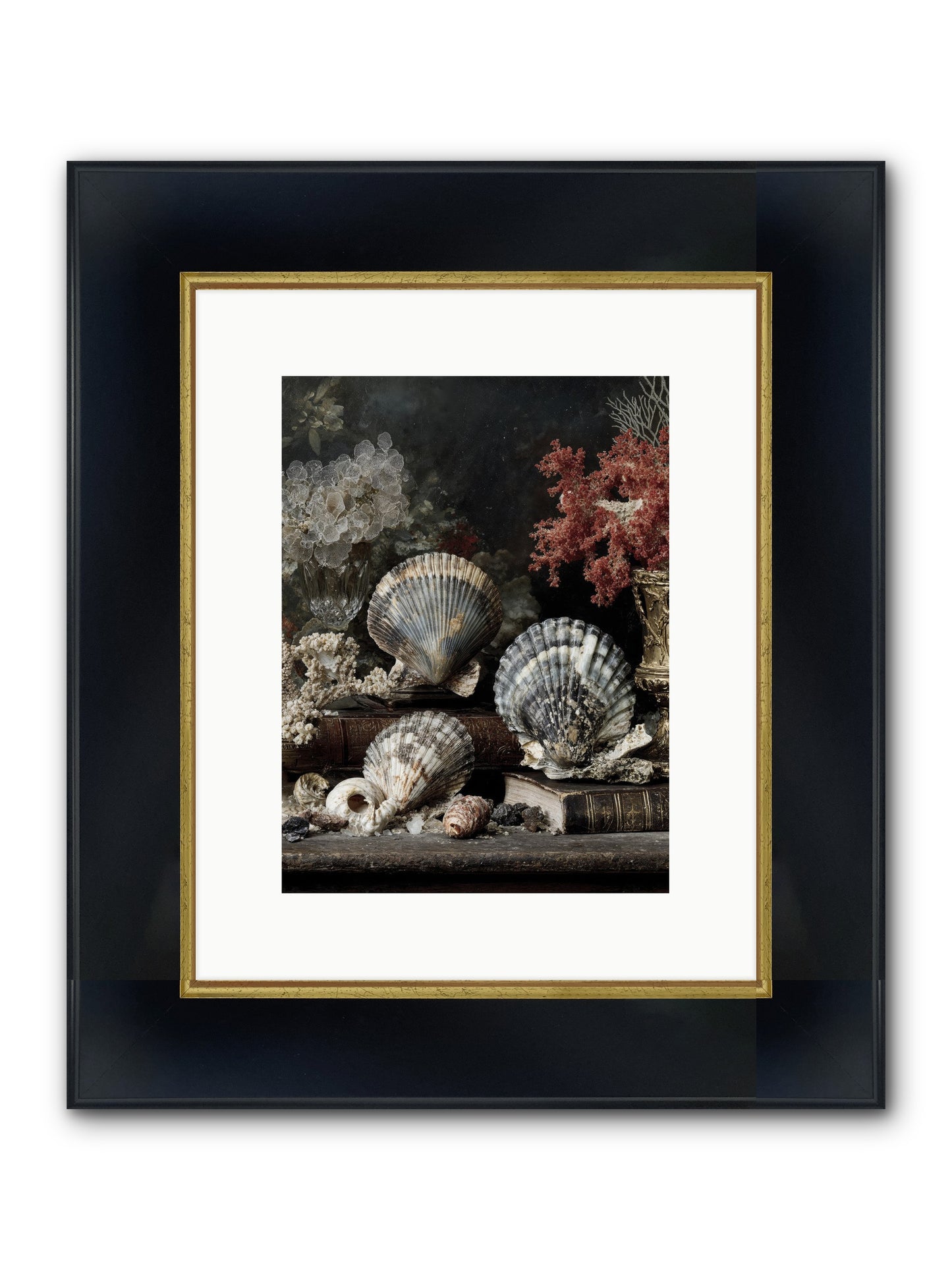 Reef's Royal Court Framed Print - Wide Black w/Gold 9x12