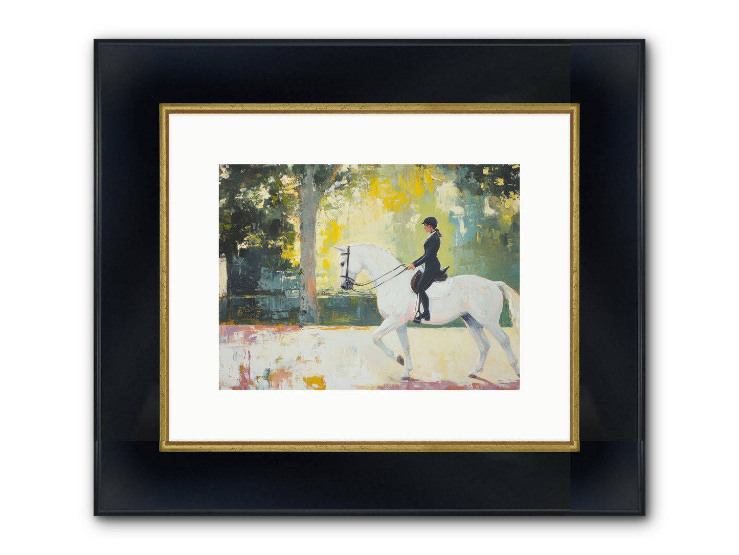 Refined Balance Framed Print - Wide Black w/Gold 12x9