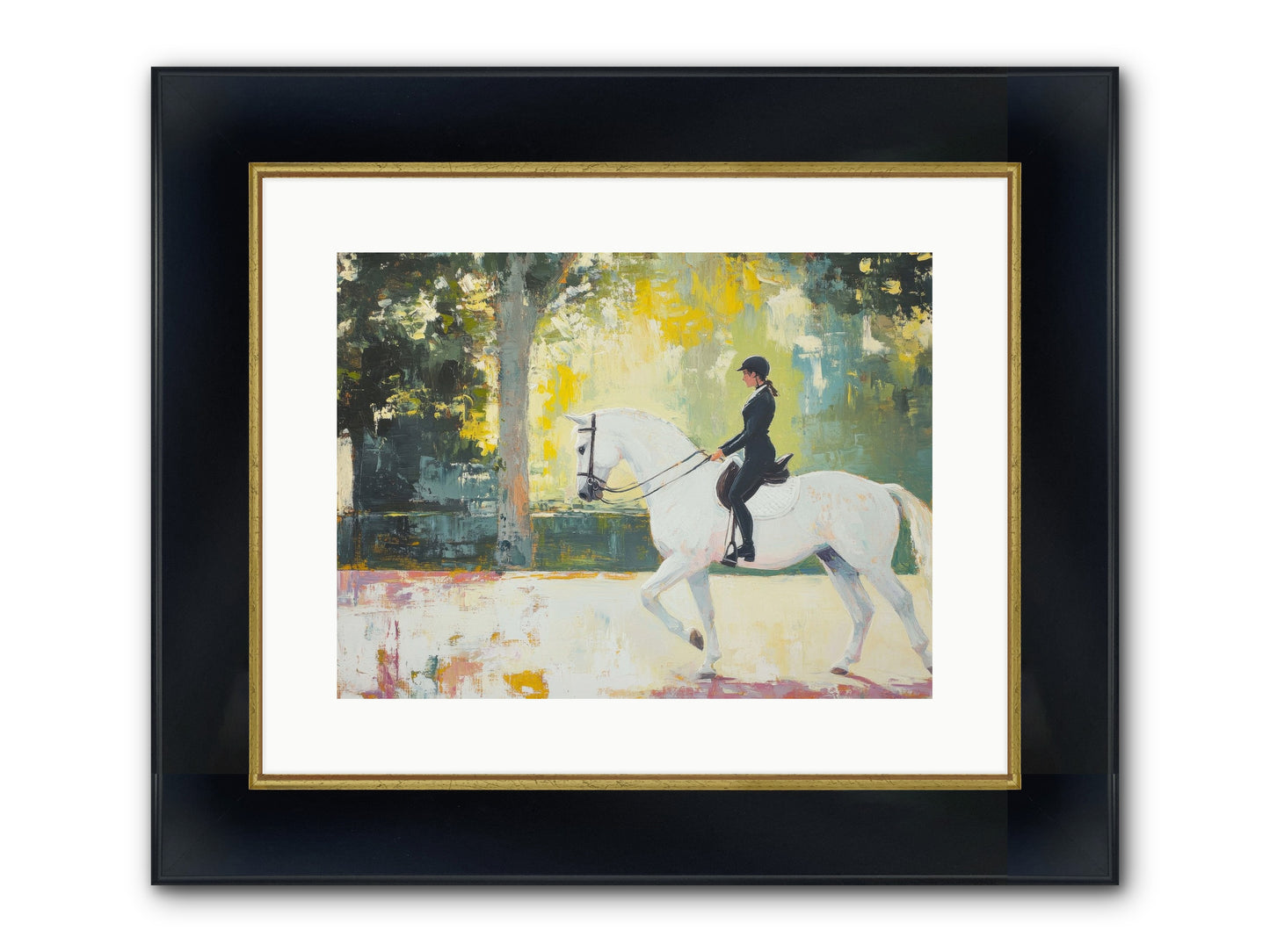 Refined Balance Framed Print - Wide Black w/Gold 16x12