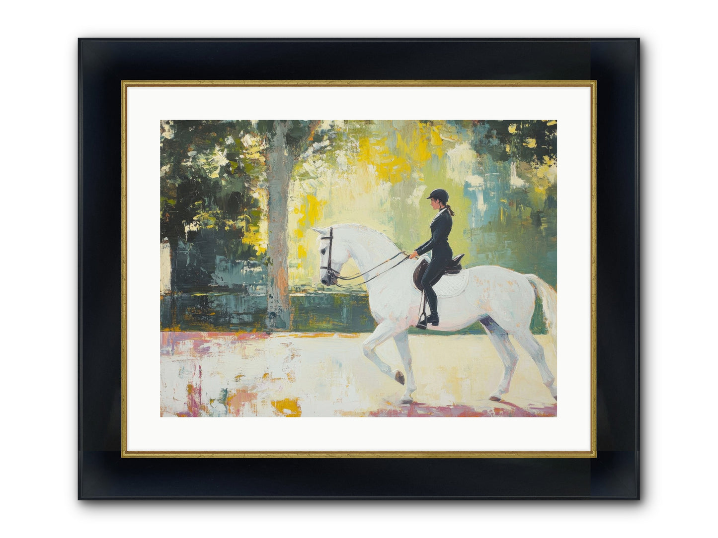 Refined Balance Framed Print - Wide Black w/Gold 24x18