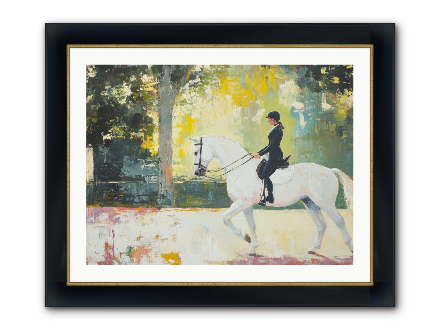 Refined Balance Framed Print - Wide Black w/Gold 32x24
