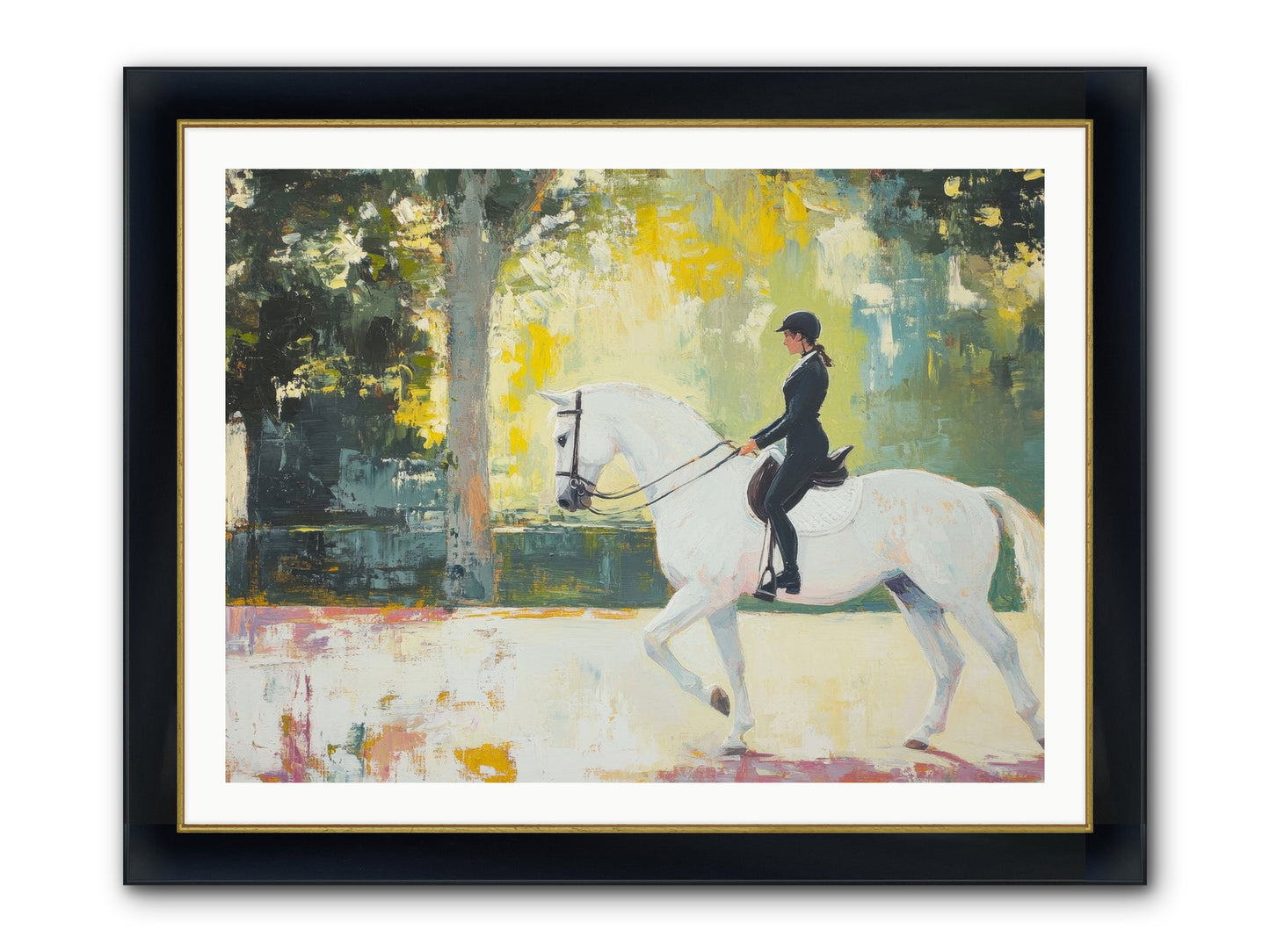 Refined Balance Framed Print - Wide Black w/Gold 40x30
