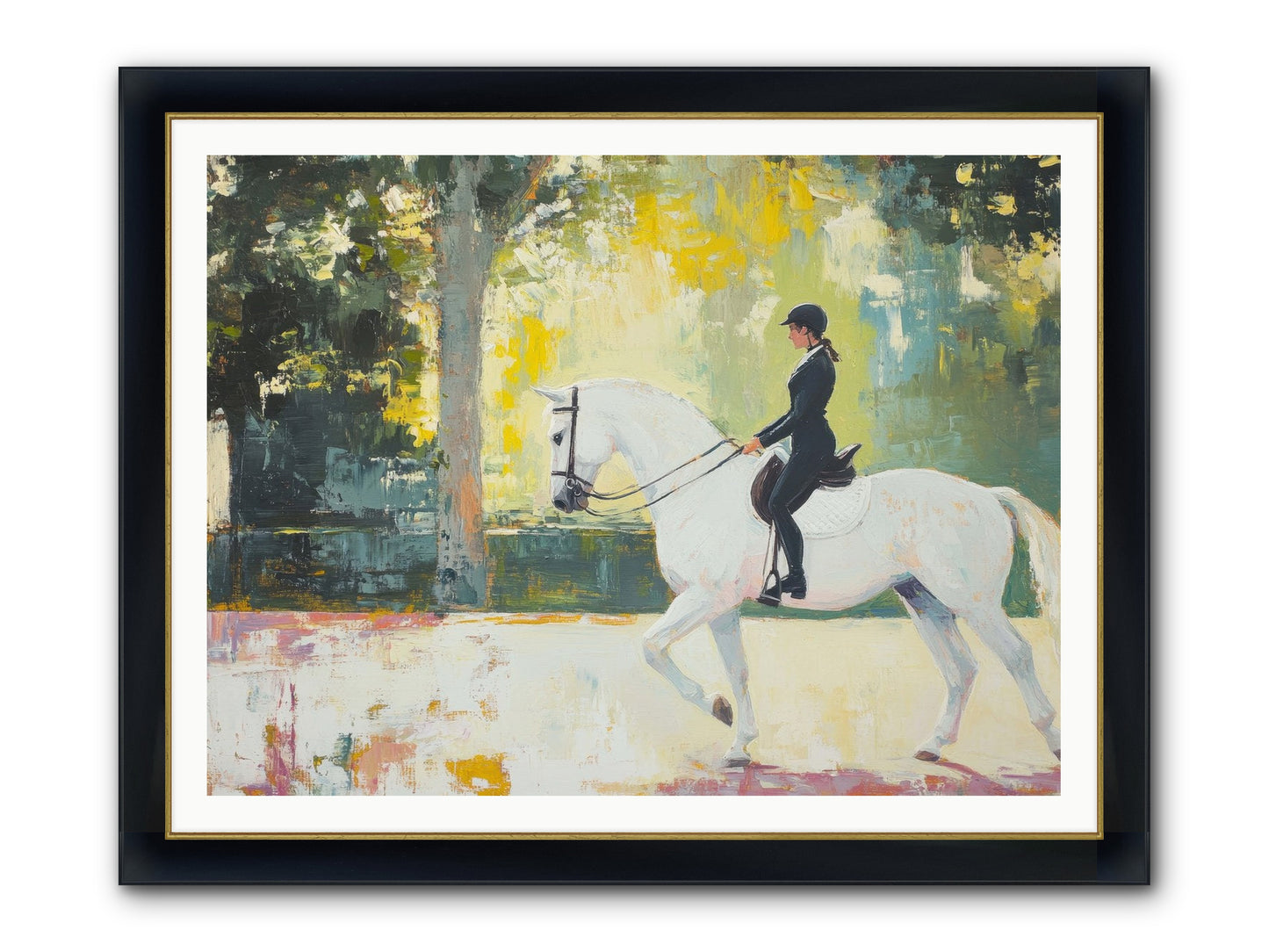 Refined Balance Framed Print - Wide Black w/Gold 48x36