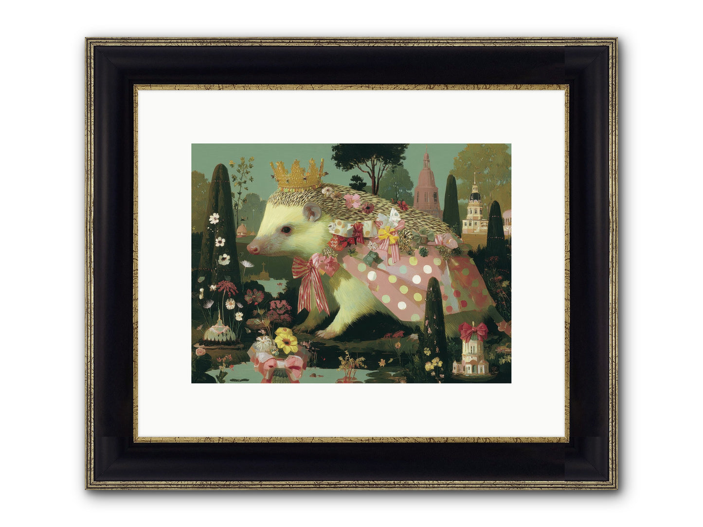 Refined Pageantry Framed Print - Black & Gold 12x9