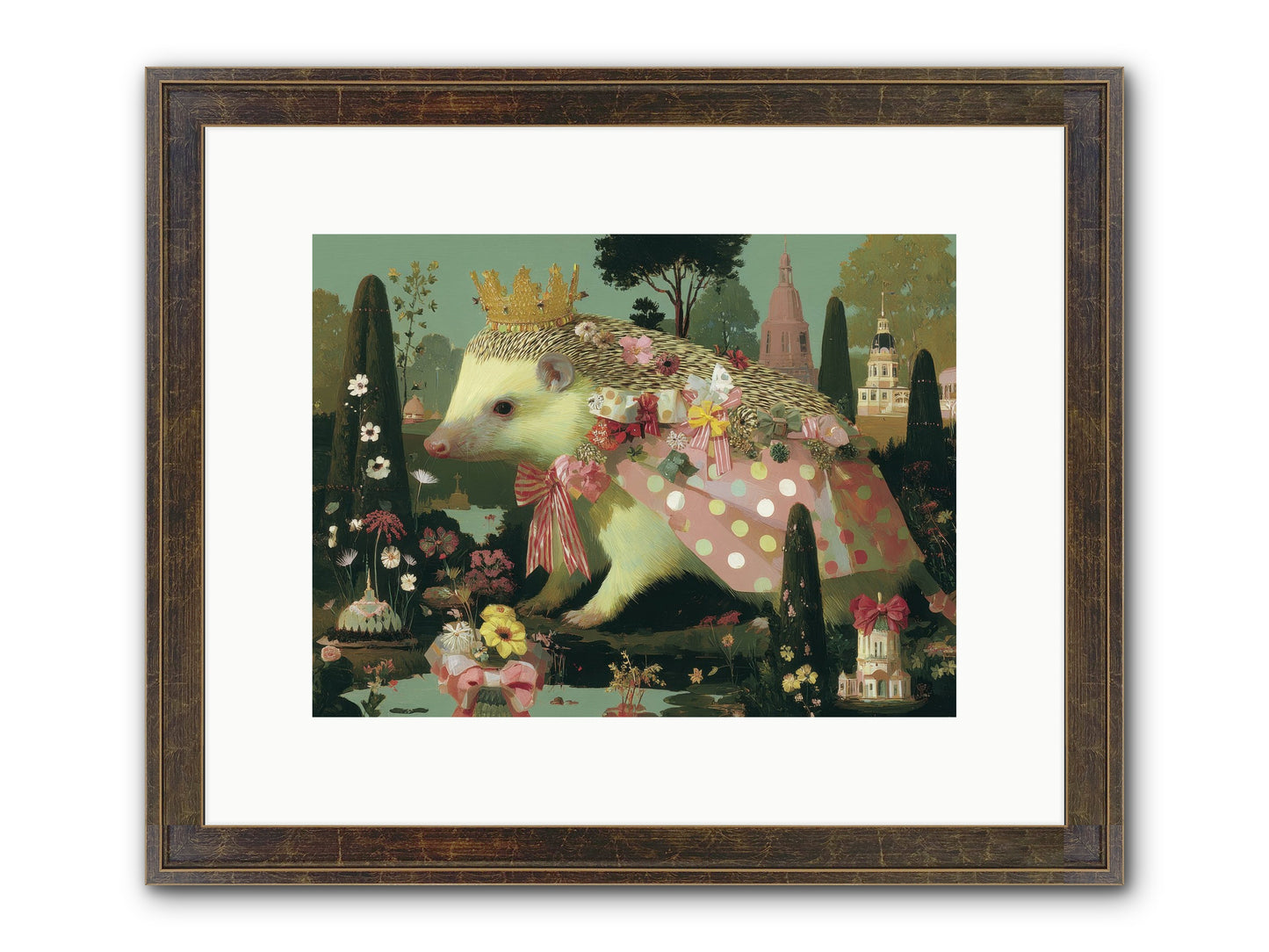 Refined Pageantry Framed Print - Slimwoods Black/Gold 12x9