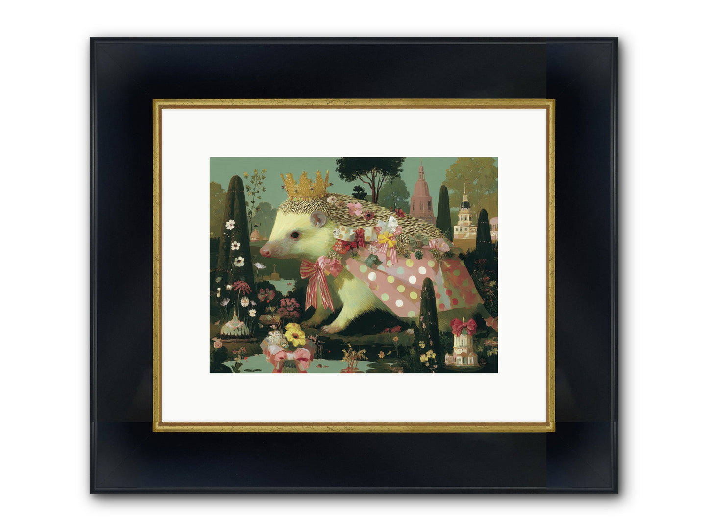 Refined Pageantry Framed Print - Wide Black w/Gold 12x9