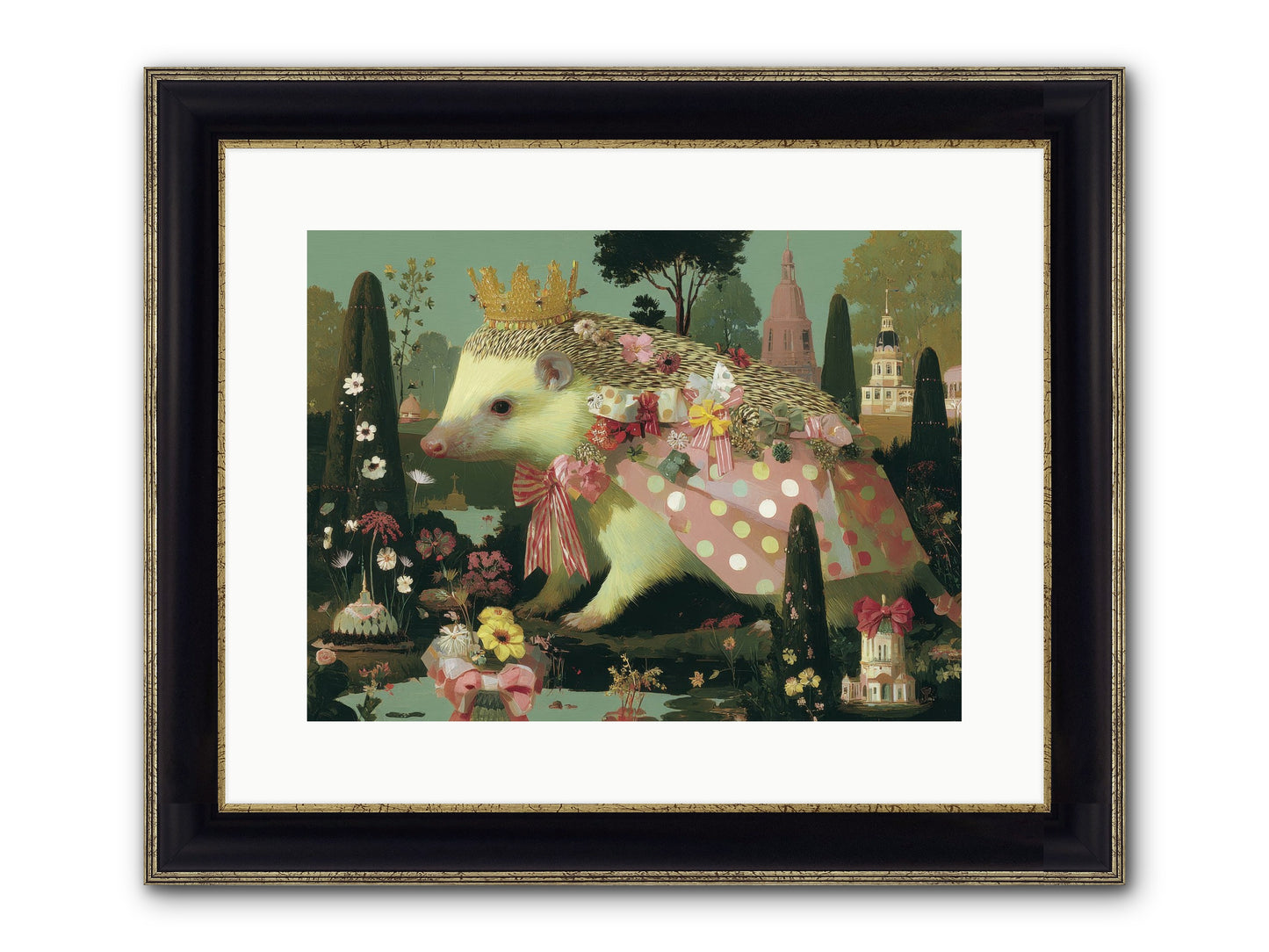 Refined Pageantry Framed Print - Black & Gold 16x12