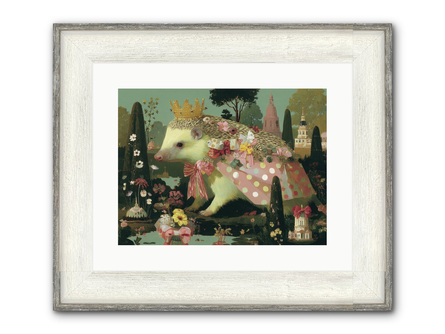 Refined Pageantry Framed Print - Driftwood White 16x12
