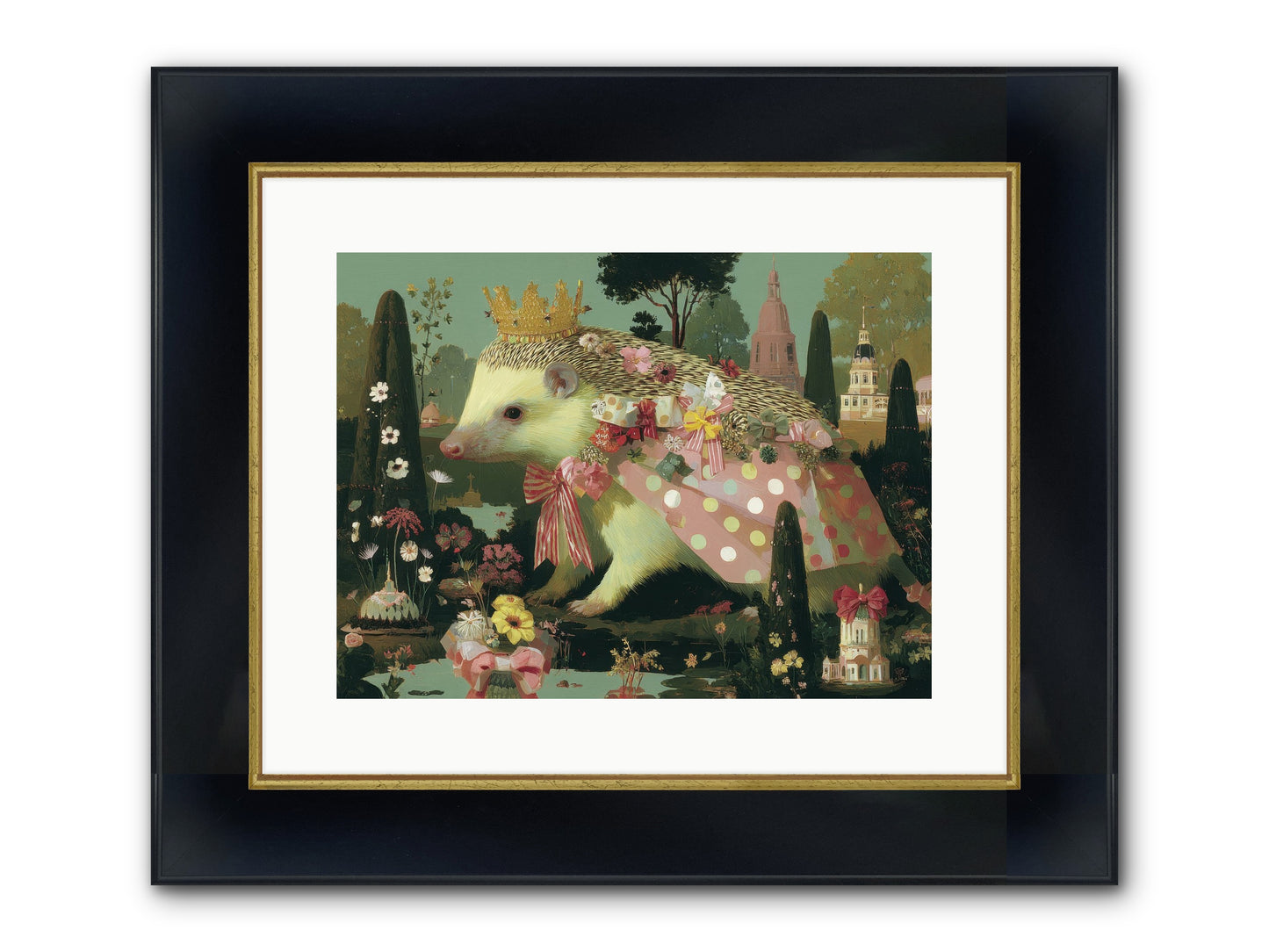 Refined Pageantry Framed Print - Wide Black w/Gold 16x12