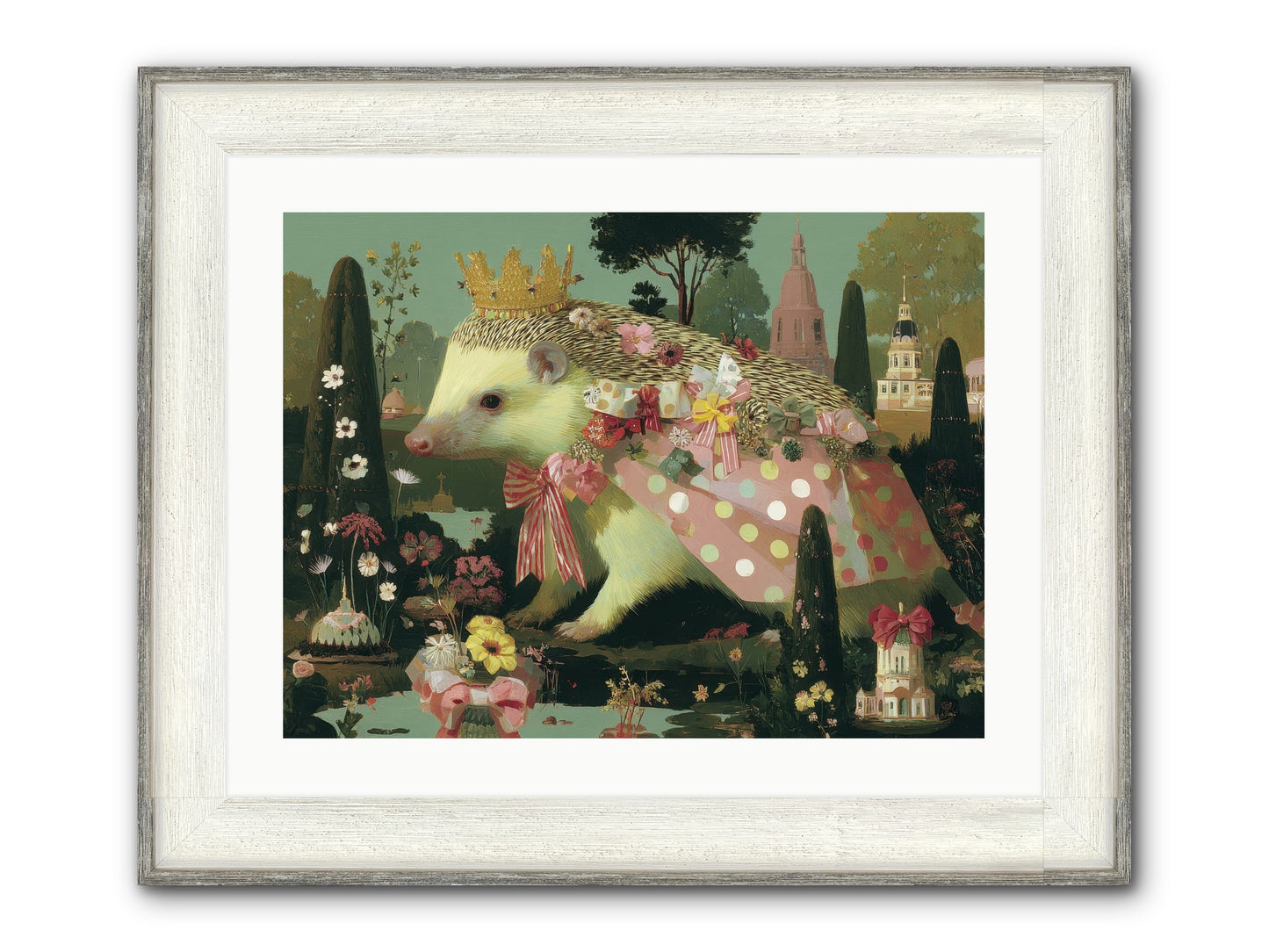Refined Pageantry Framed Print - Driftwood White 24x18