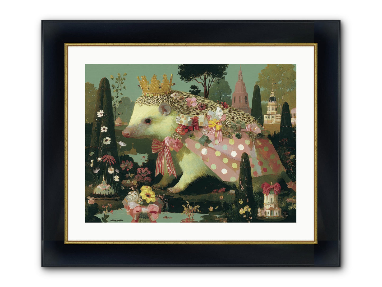 Refined Pageantry Framed Print - Wide Black w/Gold 24x18