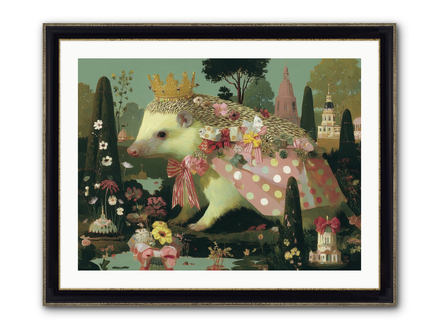 Refined Pageantry Framed Print - Black & Gold 32x24