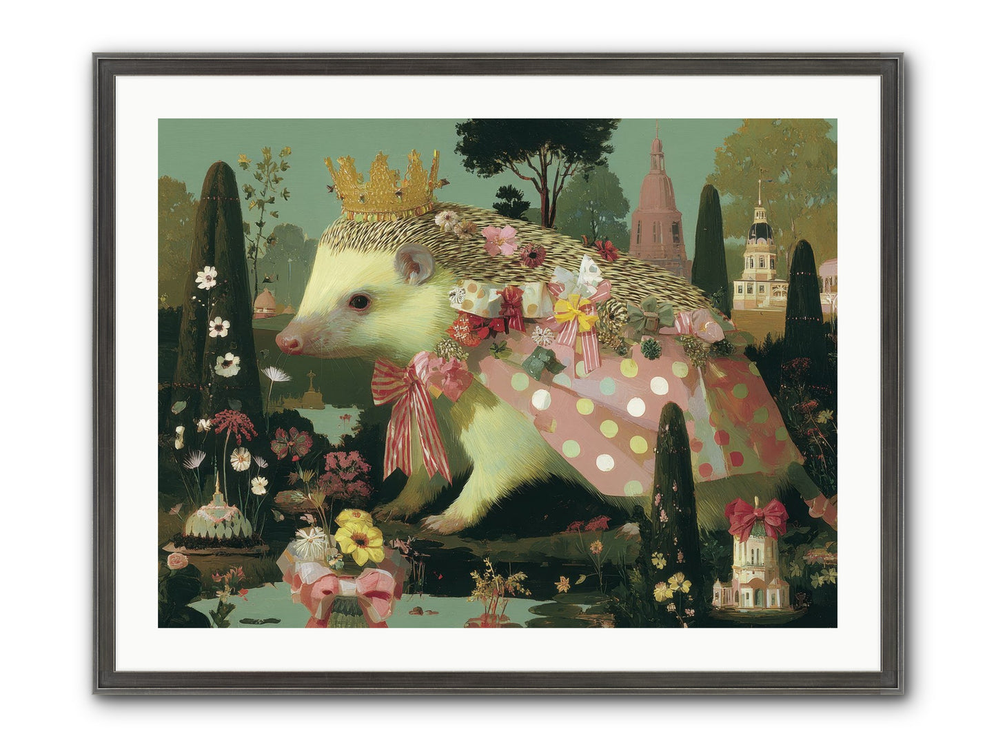 Refined Pageantry Framed Print - Slimwoods Black/Silver 32x24