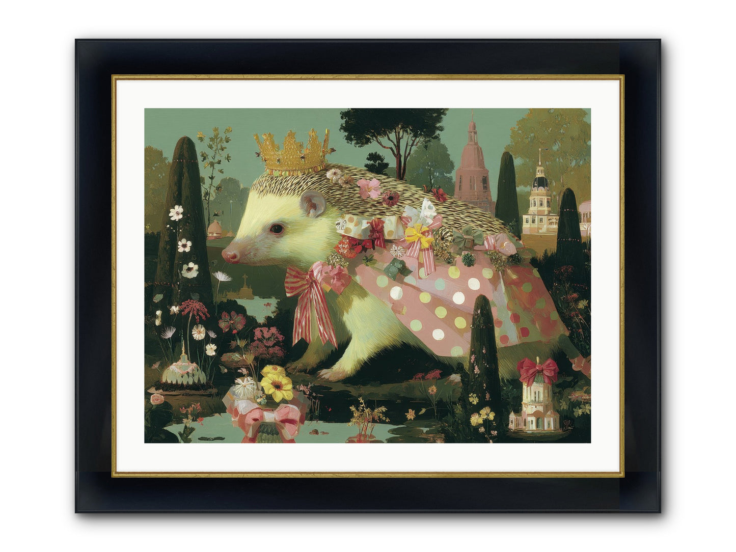 Refined Pageantry Framed Print - Wide Black w/Gold 32x24