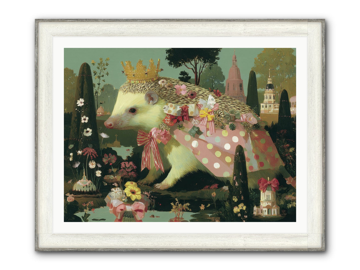 Refined Pageantry Framed Print - Driftwood White 40x30
