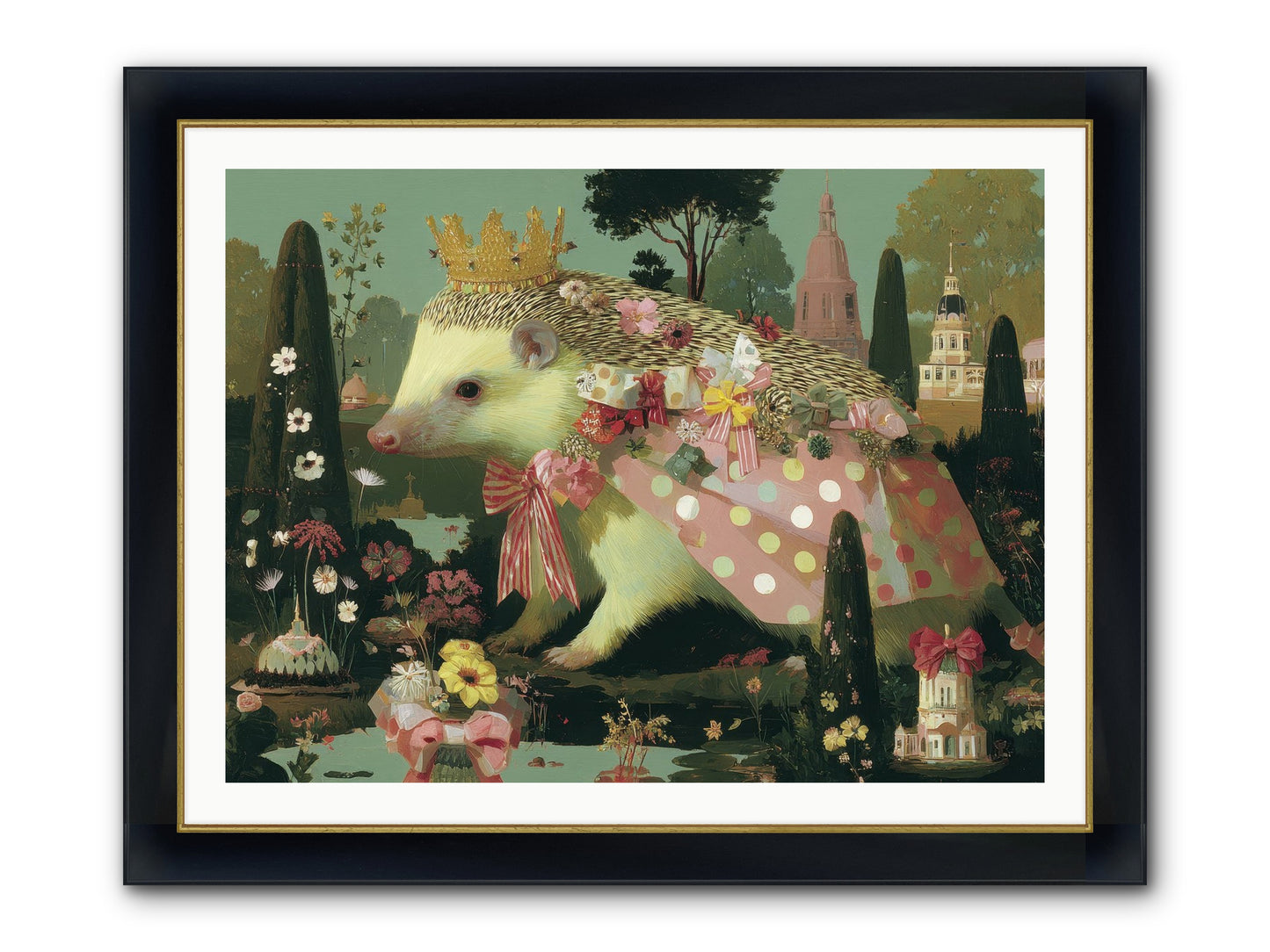Refined Pageantry Framed Print - Wide Black w/Gold 40x30