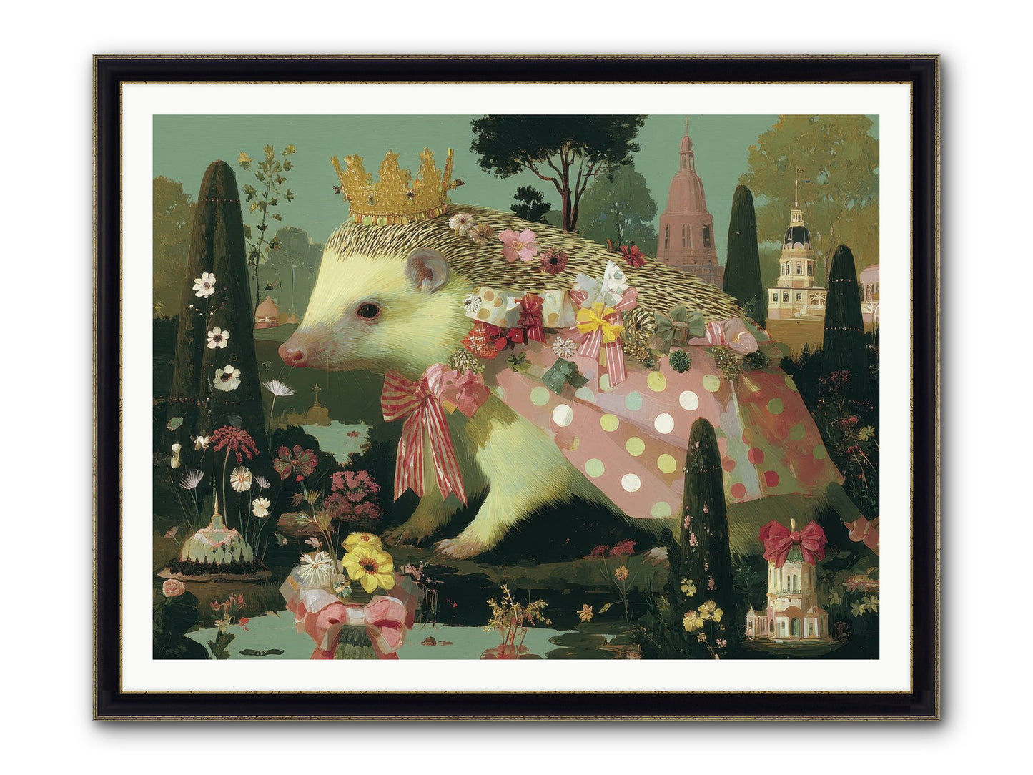 Refined Pageantry Framed Print - Black & Gold 48x36