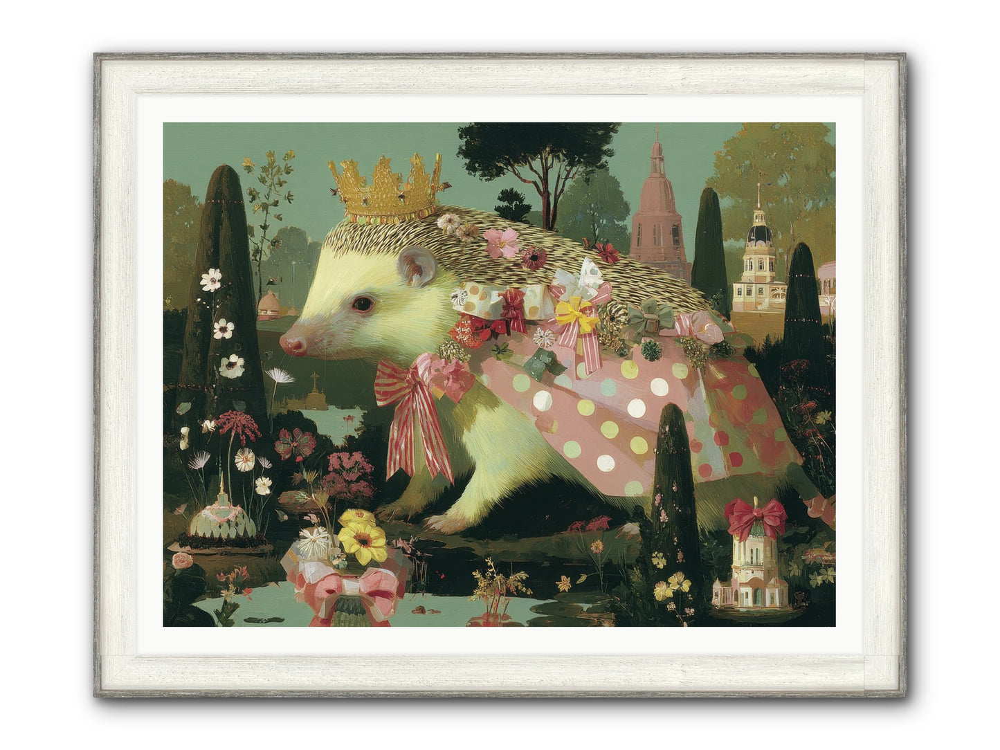 Refined Pageantry Framed Print - Driftwood White 48x36