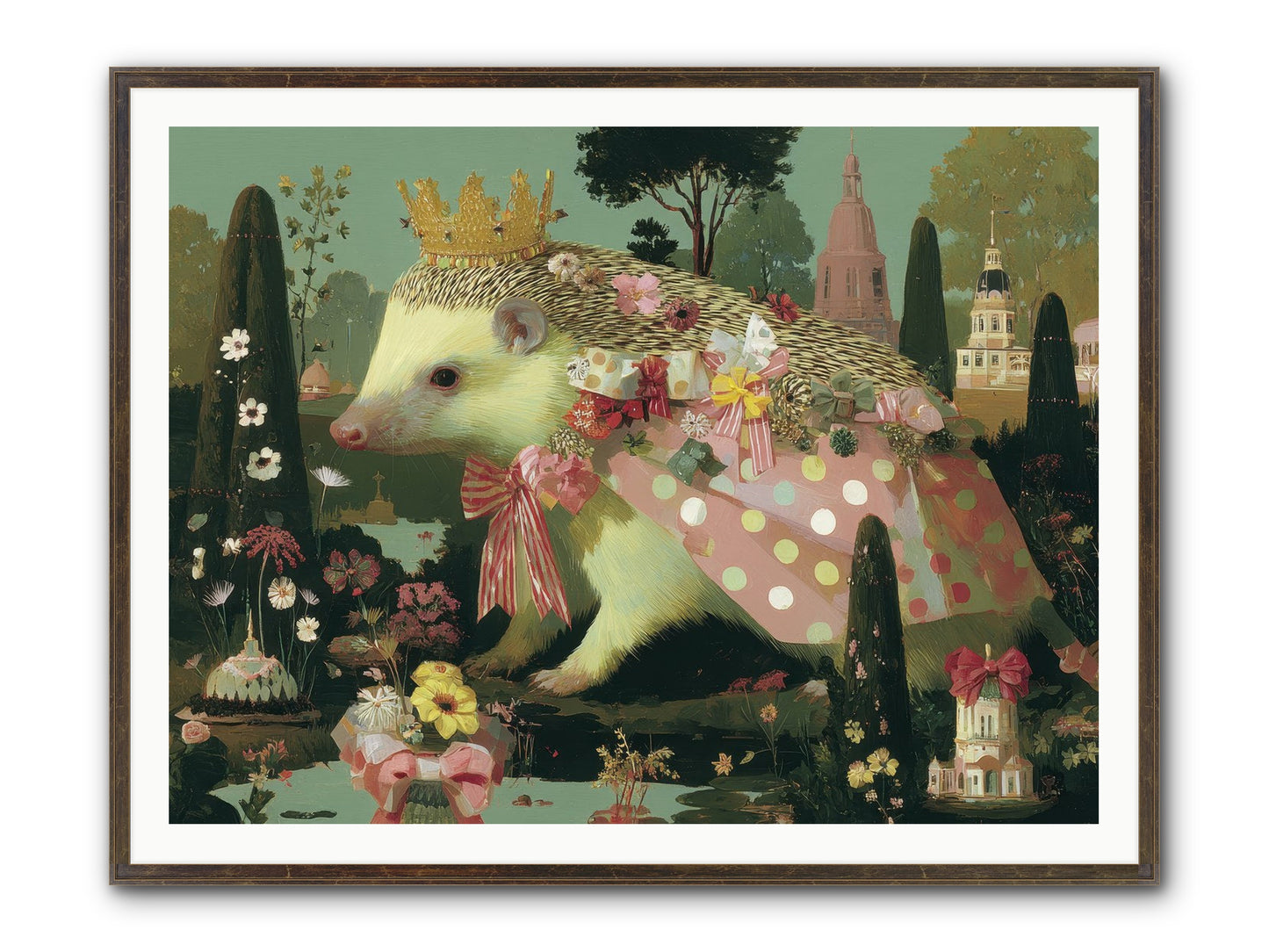 Refined Pageantry Framed Print - Slimwoods Black/Gold 48x36