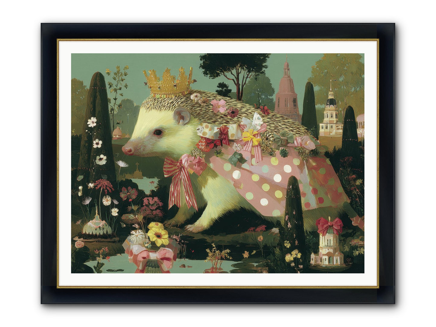 Refined Pageantry Framed Print - Wide Black w/Gold 48x36