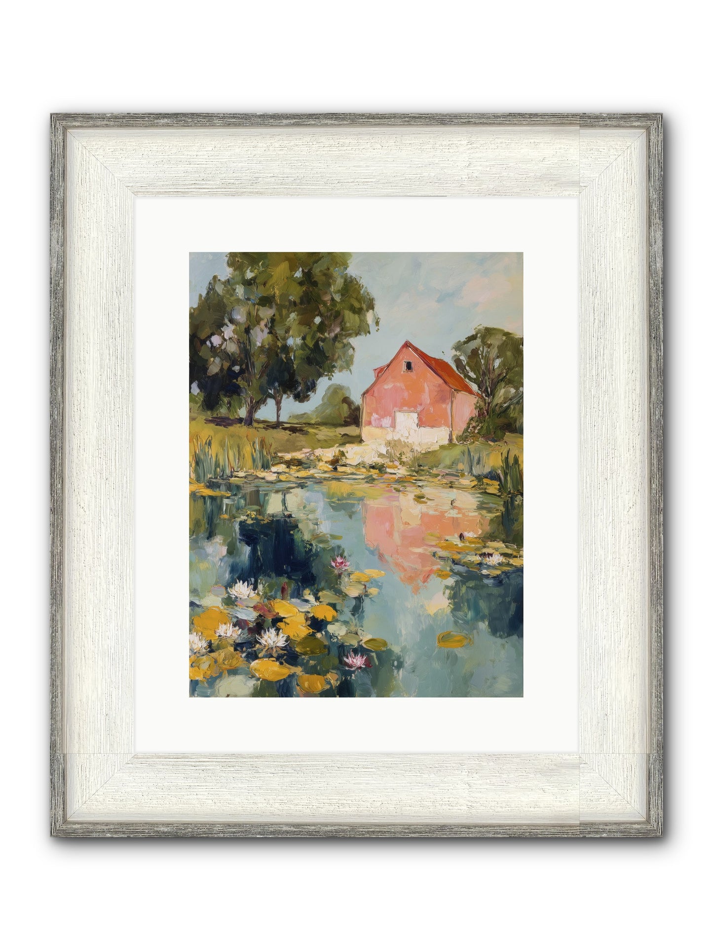 Reflecting In Still Waters Framed Print - Driftwood White 12x16