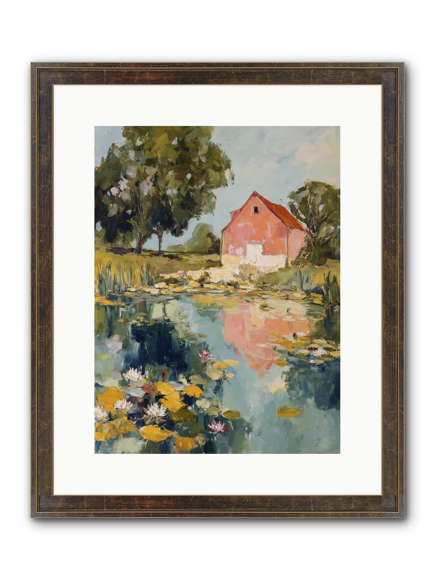 Reflecting In Still Waters Framed Print - Slimwoods Black/Gold 12x16