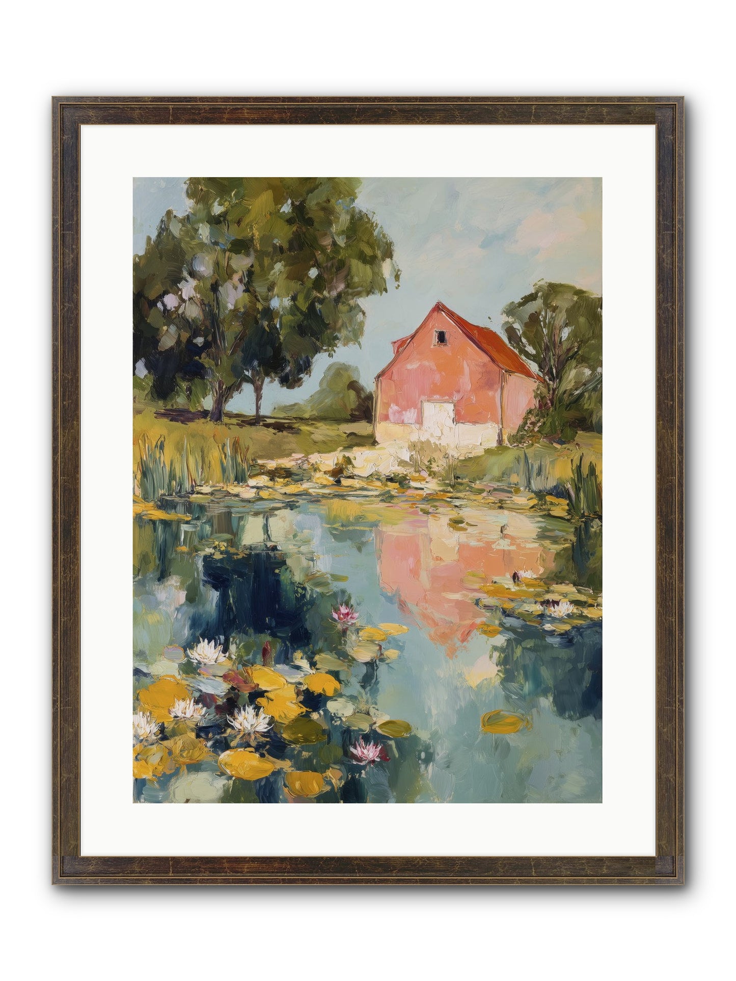 Reflecting In Still Waters Framed Print - Slimwoods Black/Gold 18x24