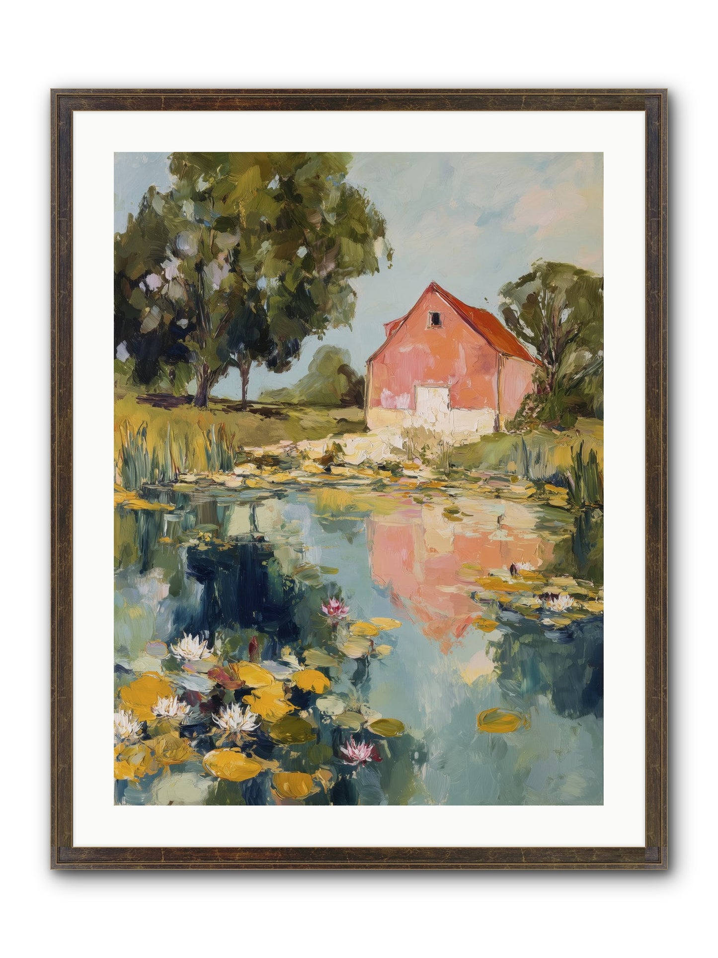Reflecting In Still Waters Framed Print - Slimwoods Black/Gold 24x32