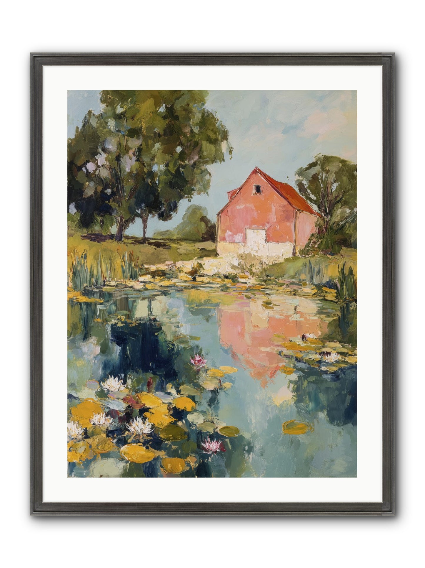 Reflecting In Still Waters Framed Print - Slimwoods Black/Silver 24x32