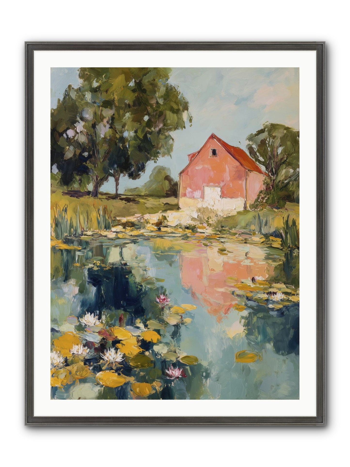 Reflecting In Still Waters Framed Print - Slimwoods Black/Silver 30x40