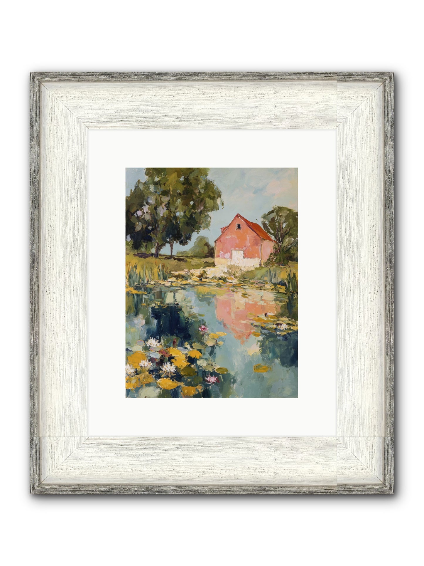 Reflecting In Still Waters Framed Print - Driftwood White 9x12
