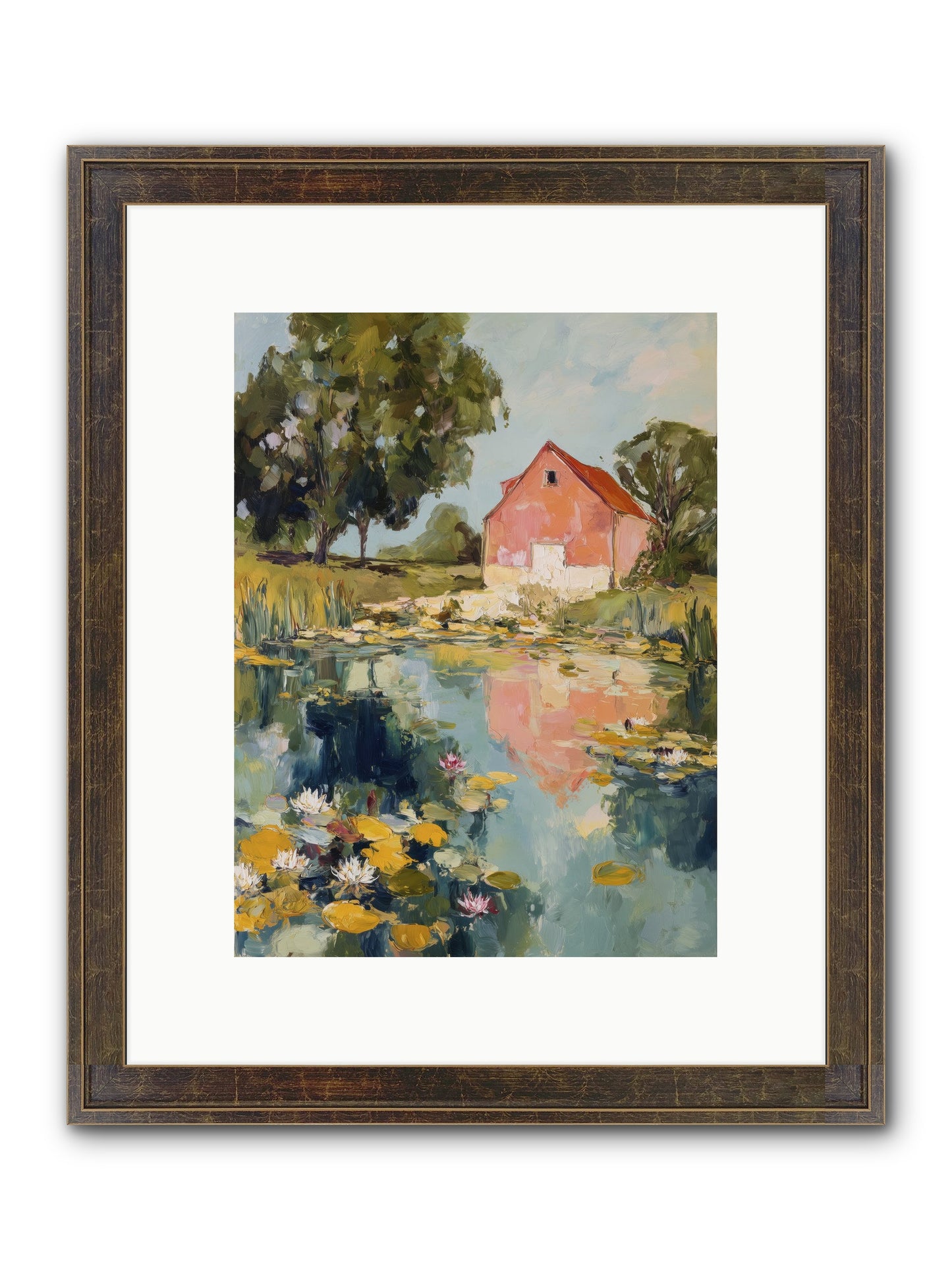 Reflecting In Still Waters Framed Print - Slimwoods Black/Gold 9x12