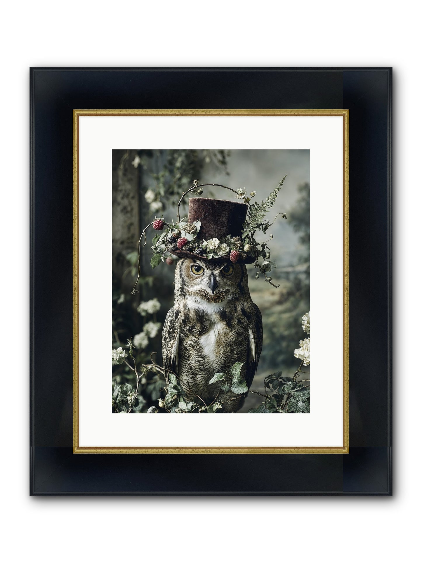 Regalis Framed Print - Wide Black w/Gold 12x16