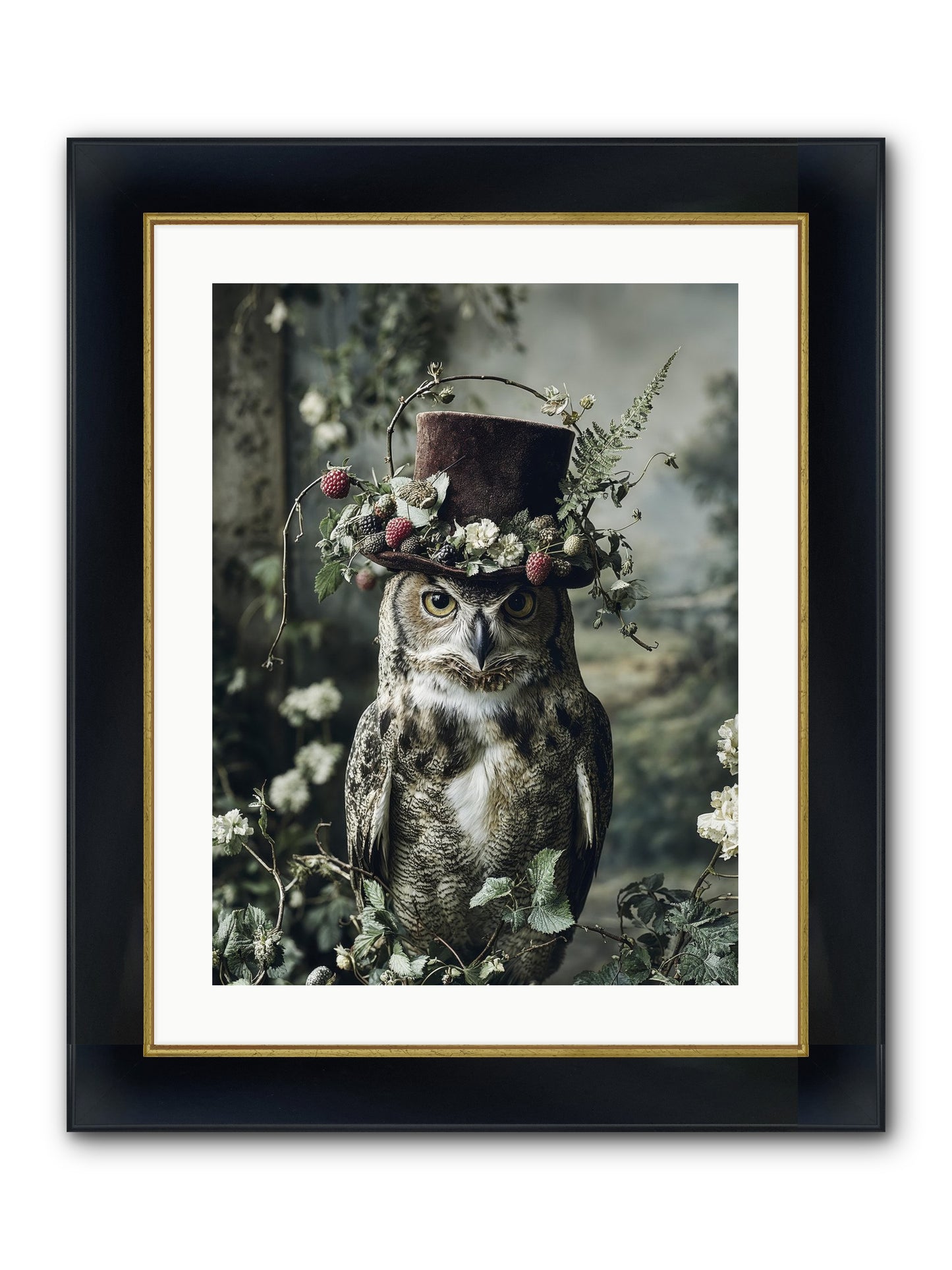 Regalis Framed Print - Wide Black w/Gold 18x24