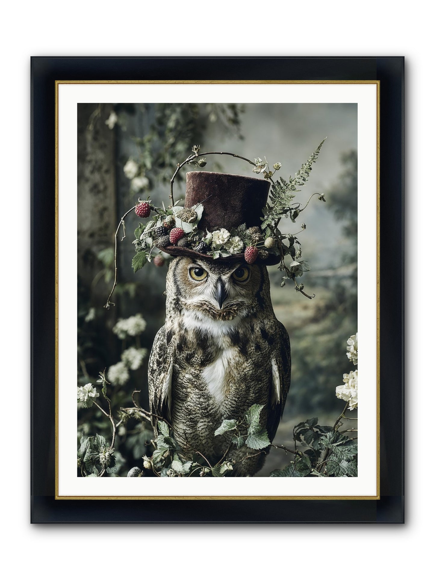 Regalis Framed Print - Wide Black w/Gold 30x40