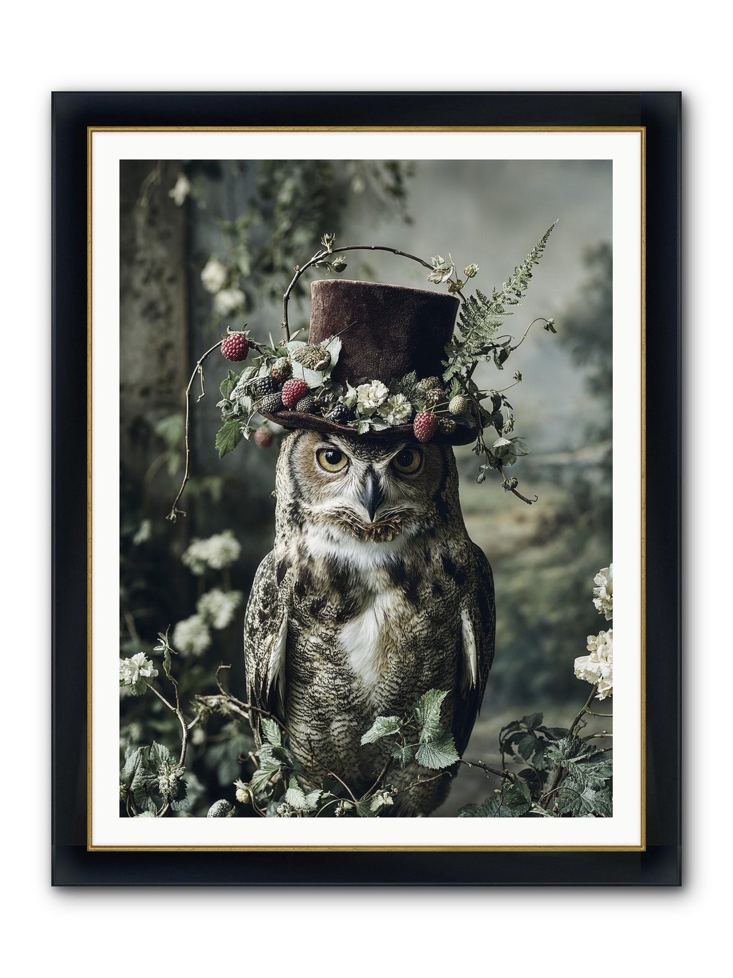 Regalis Framed Print - Wide Black w/Gold 36x48