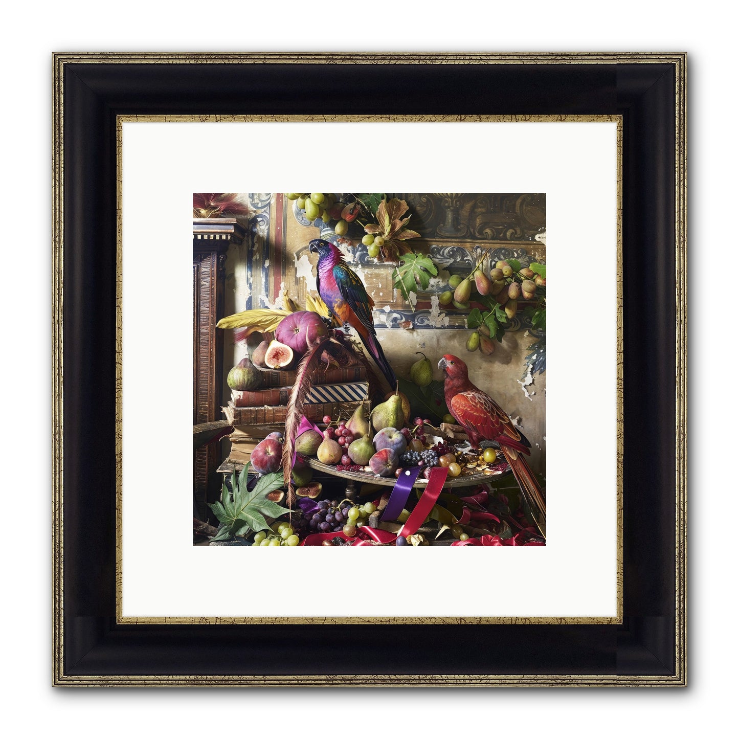 Remnant Roosts Of Paradise Framed Print - Black & Gold 10x10