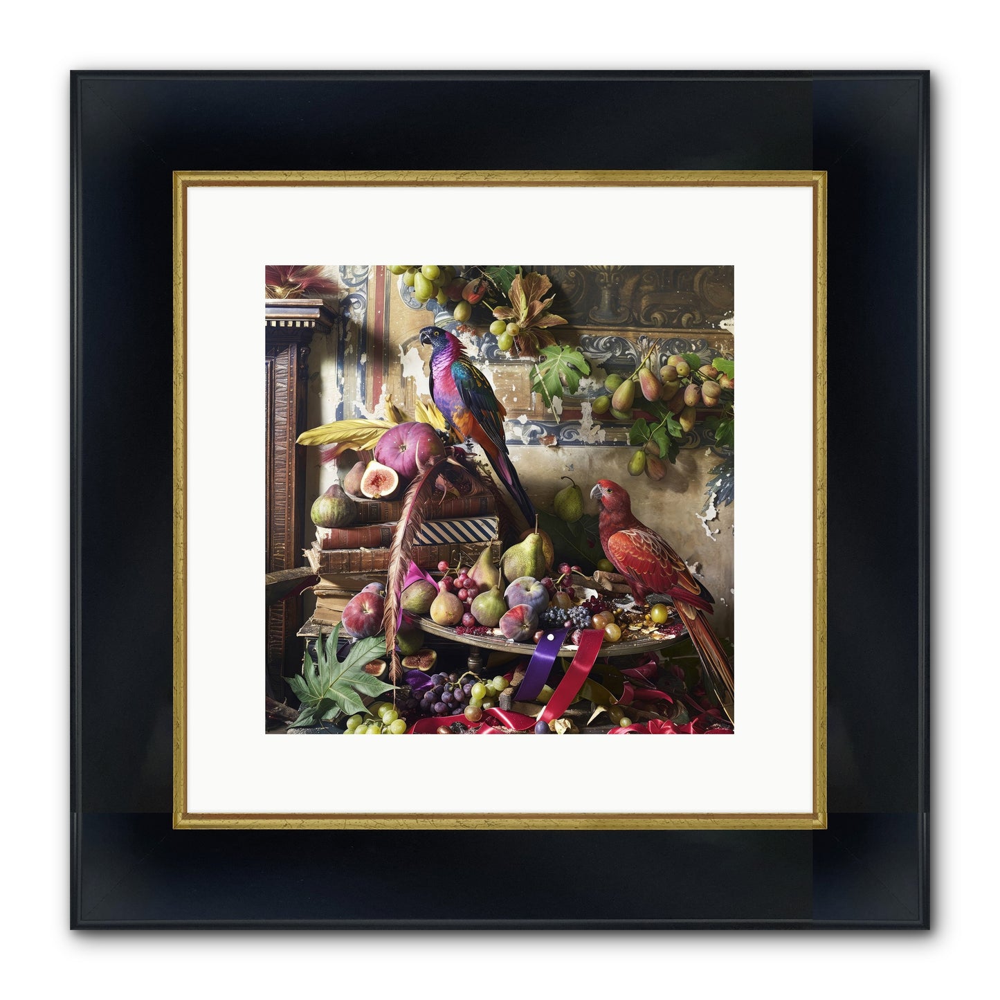 Remnant Roosts Of Paradise Framed Print - Wide Black w/Gold 12x12