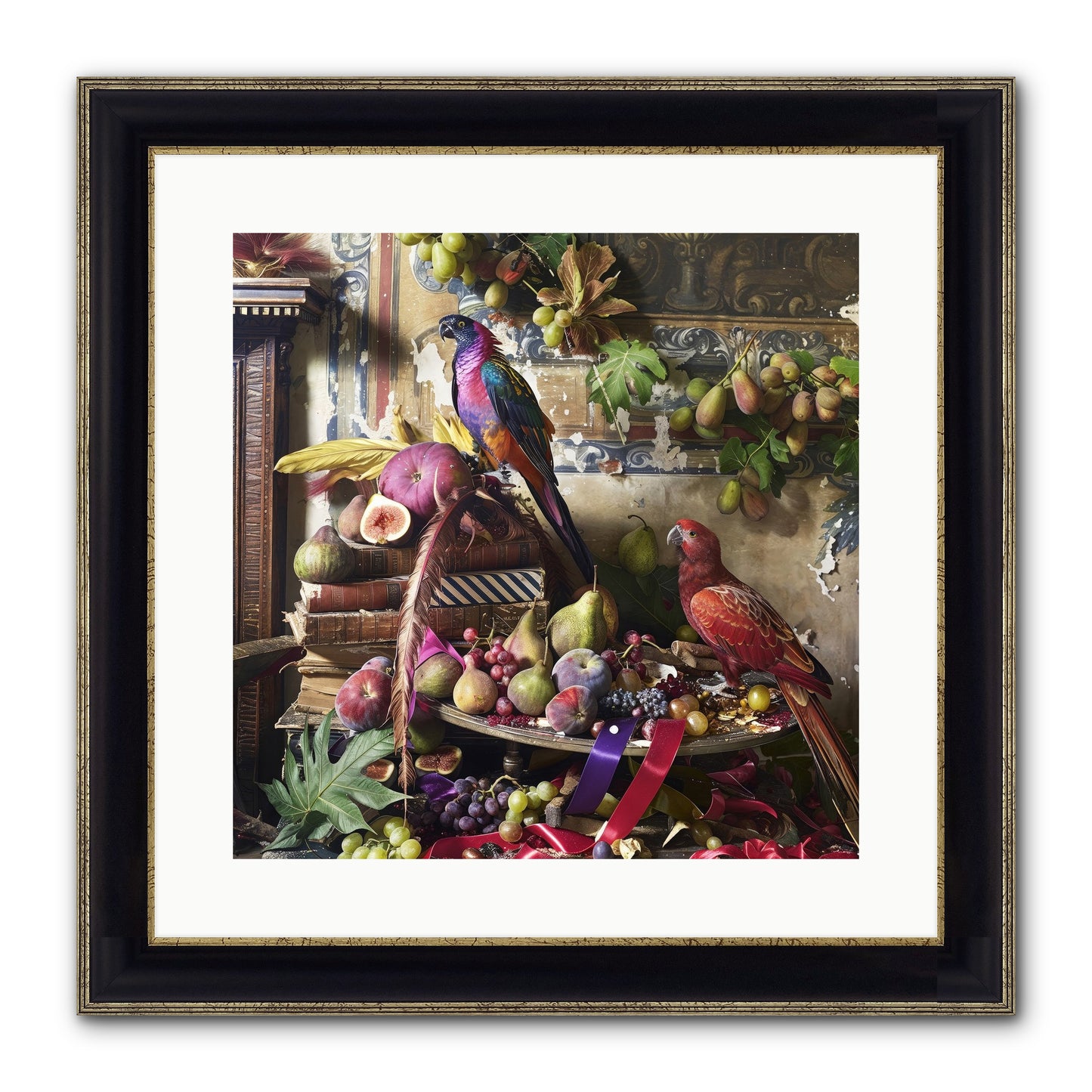 Remnant Roosts Of Paradise Framed Print - Black & Gold 16x16