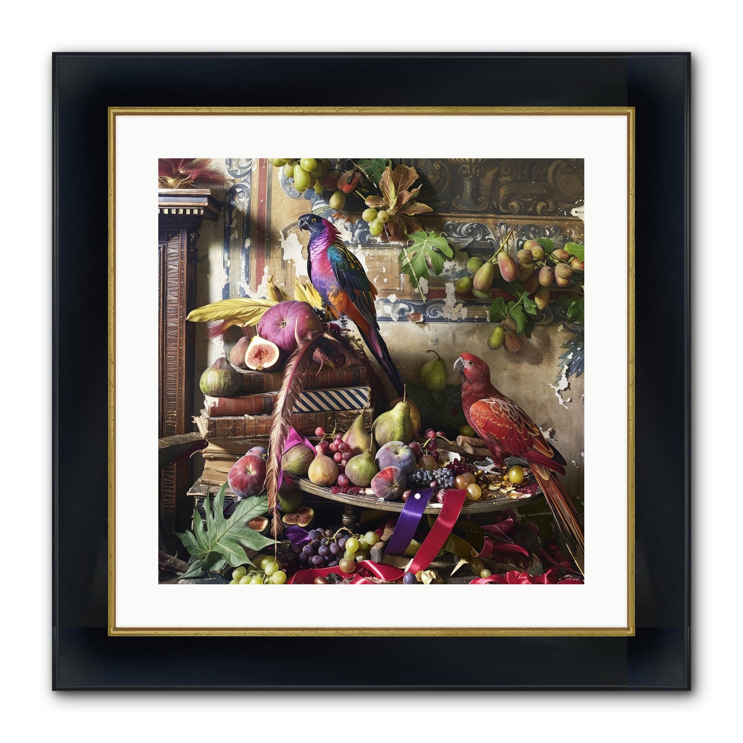 Remnant Roosts Of Paradise Framed Print - Wide Black w/Gold 20x20