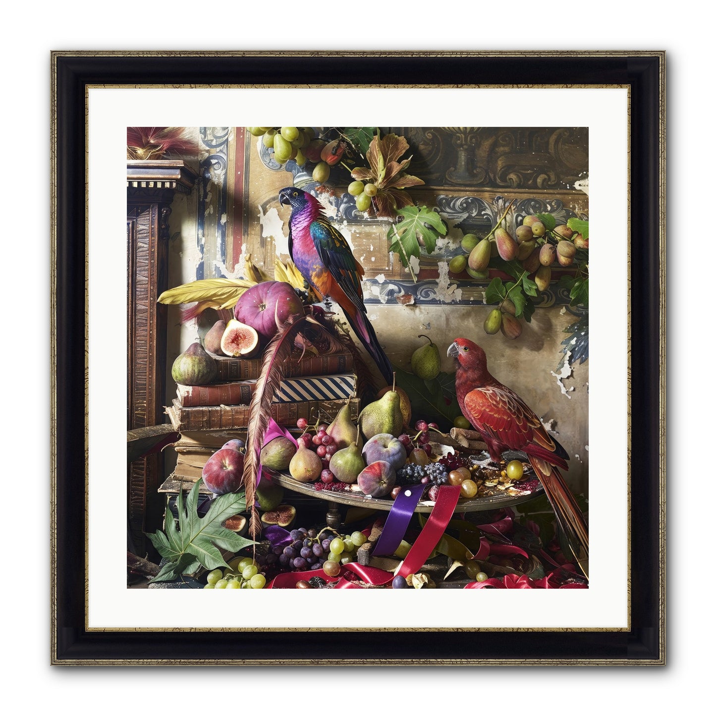Remnant Roosts Of Paradise Framed Print - Black & Gold 24x24