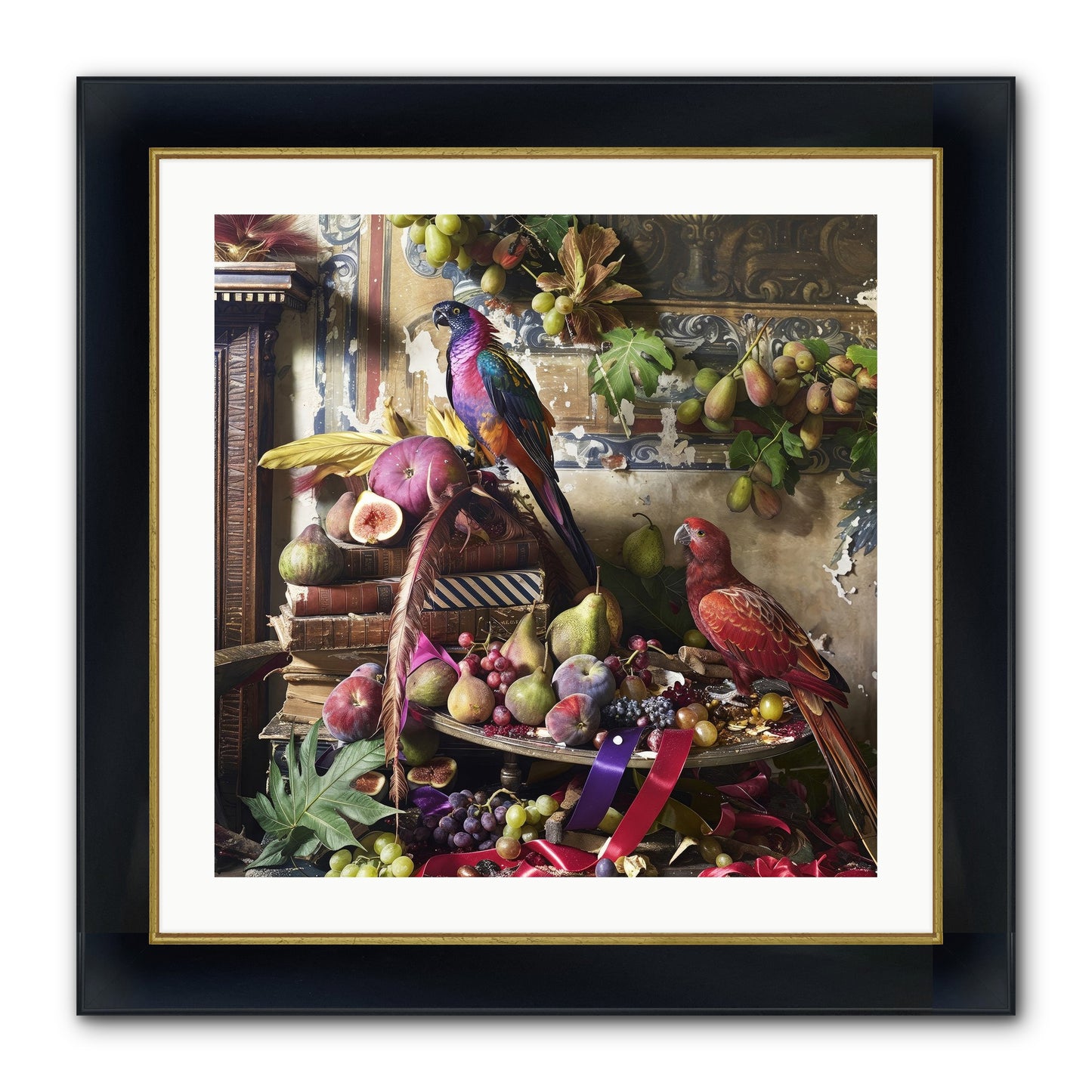 Remnant Roosts Of Paradise Framed Print - Wide Black w/Gold 24x24