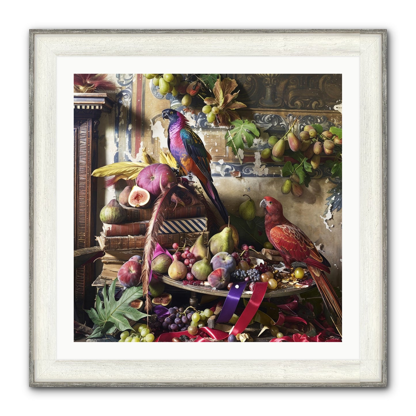 Remnant Roosts Of Paradise Framed Print - Driftwood White 30x30