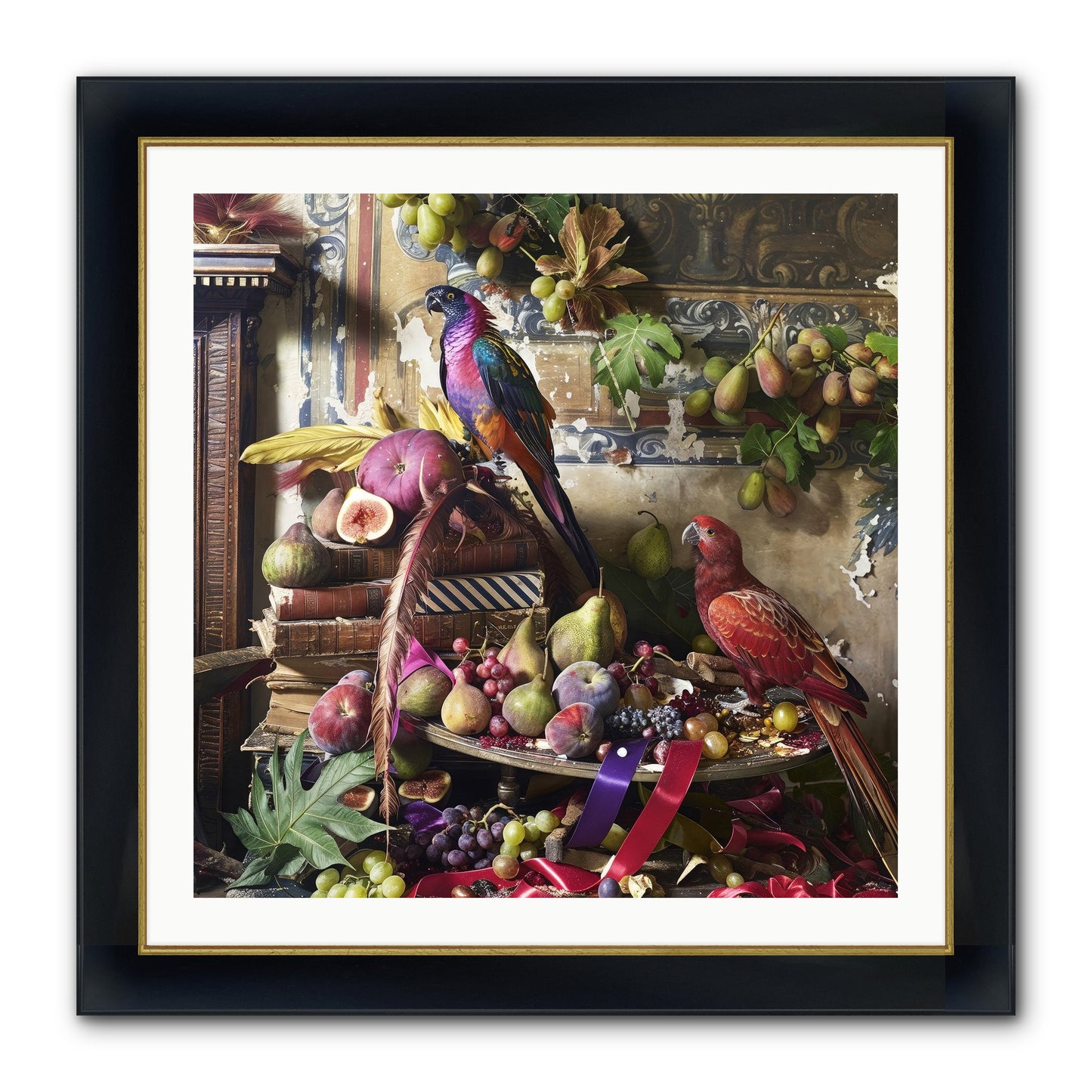 Remnant Roosts Of Paradise Framed Print - Wide Black w/Gold 30x30