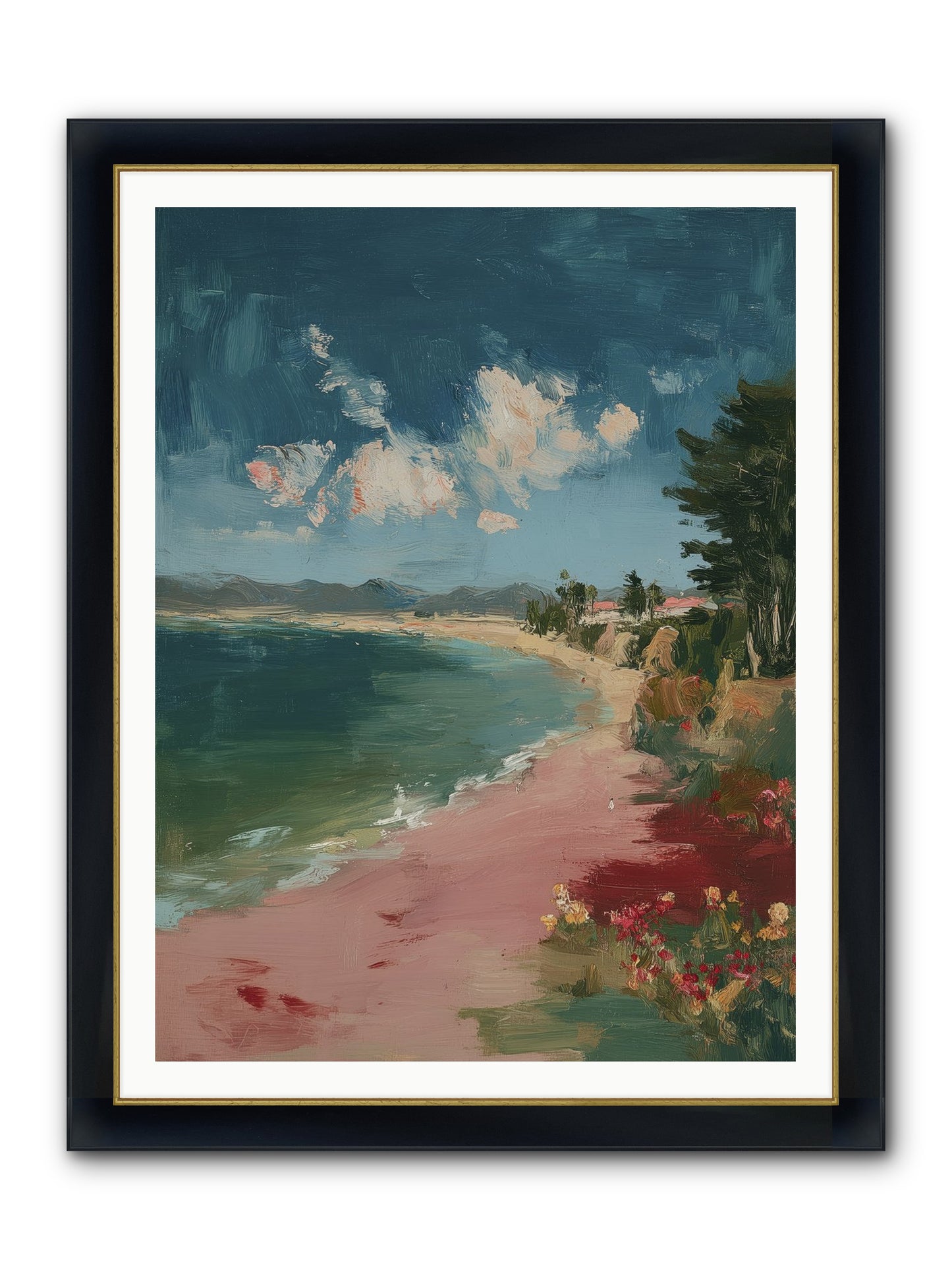 Renaissance Dreams Framed Print - Wide Black w/Gold 36x48